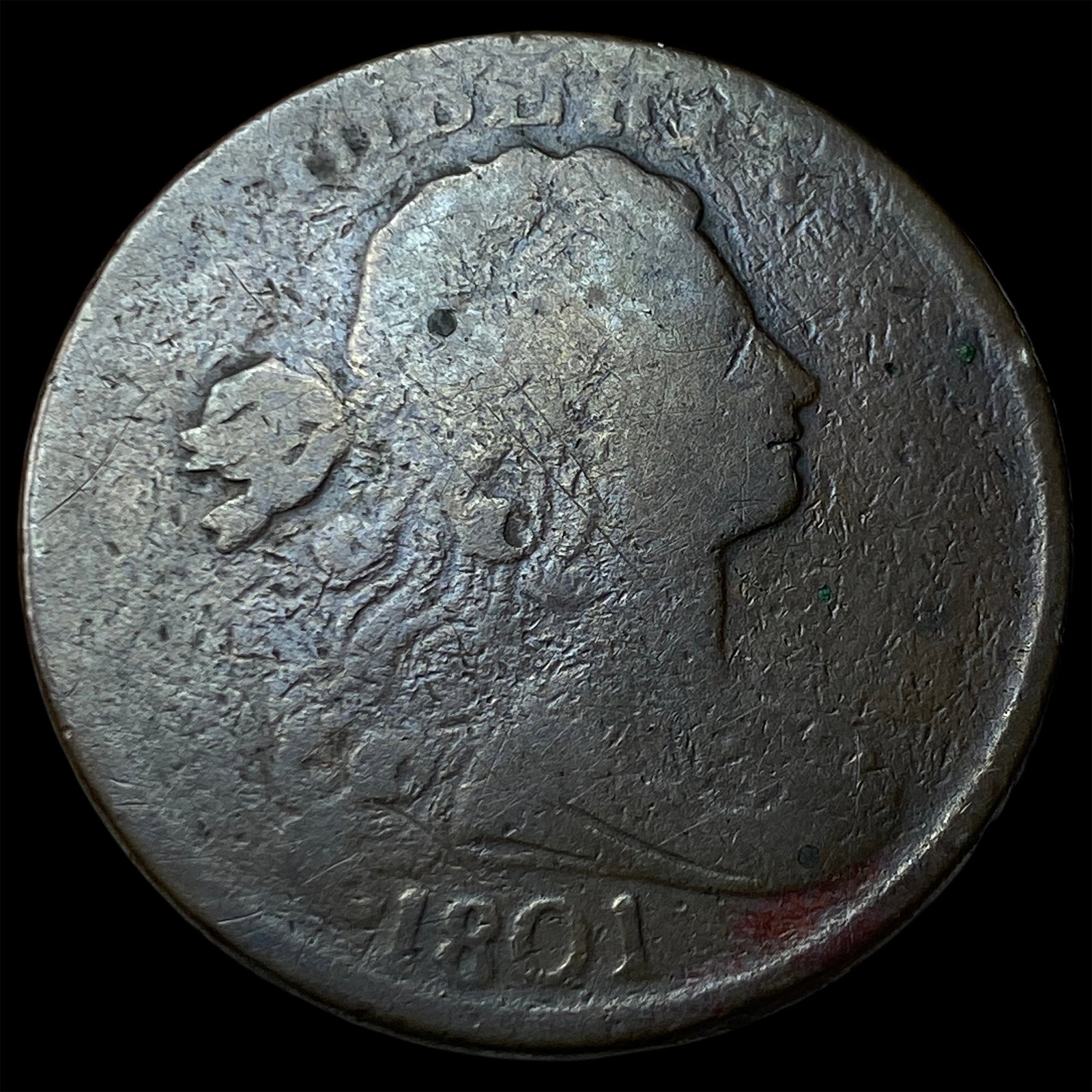 1801 Draped Bust Large Cent NICELY CIRCULATED: 1801 Draped Bust Large Cent NICELY CIRCULATED