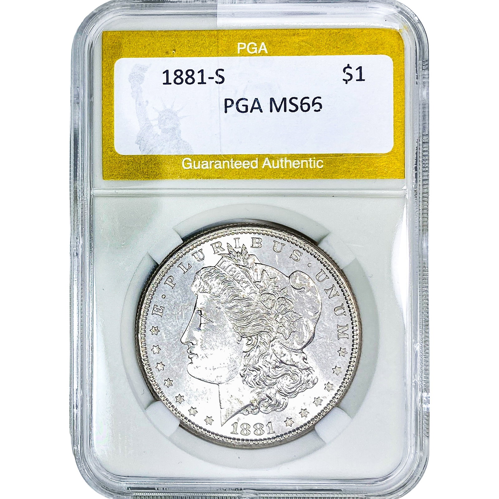 1881-S Morgan Silver Dollar PGA MS66: 1881-S Morgan Silver Dollar PGA MS66