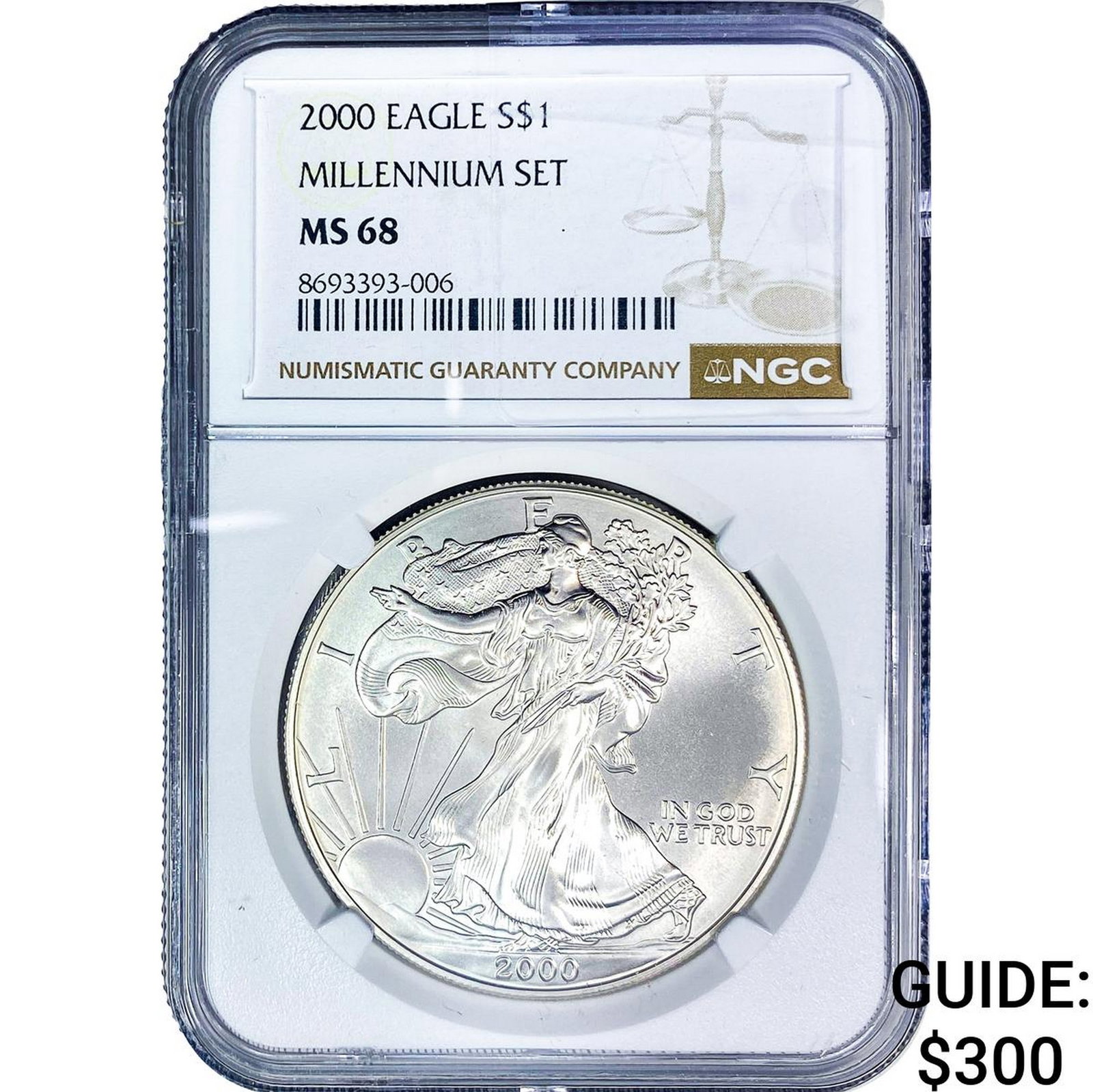 2000 Silver Eagle NGC MS68: 2000 Silver Eagle NGC MS68