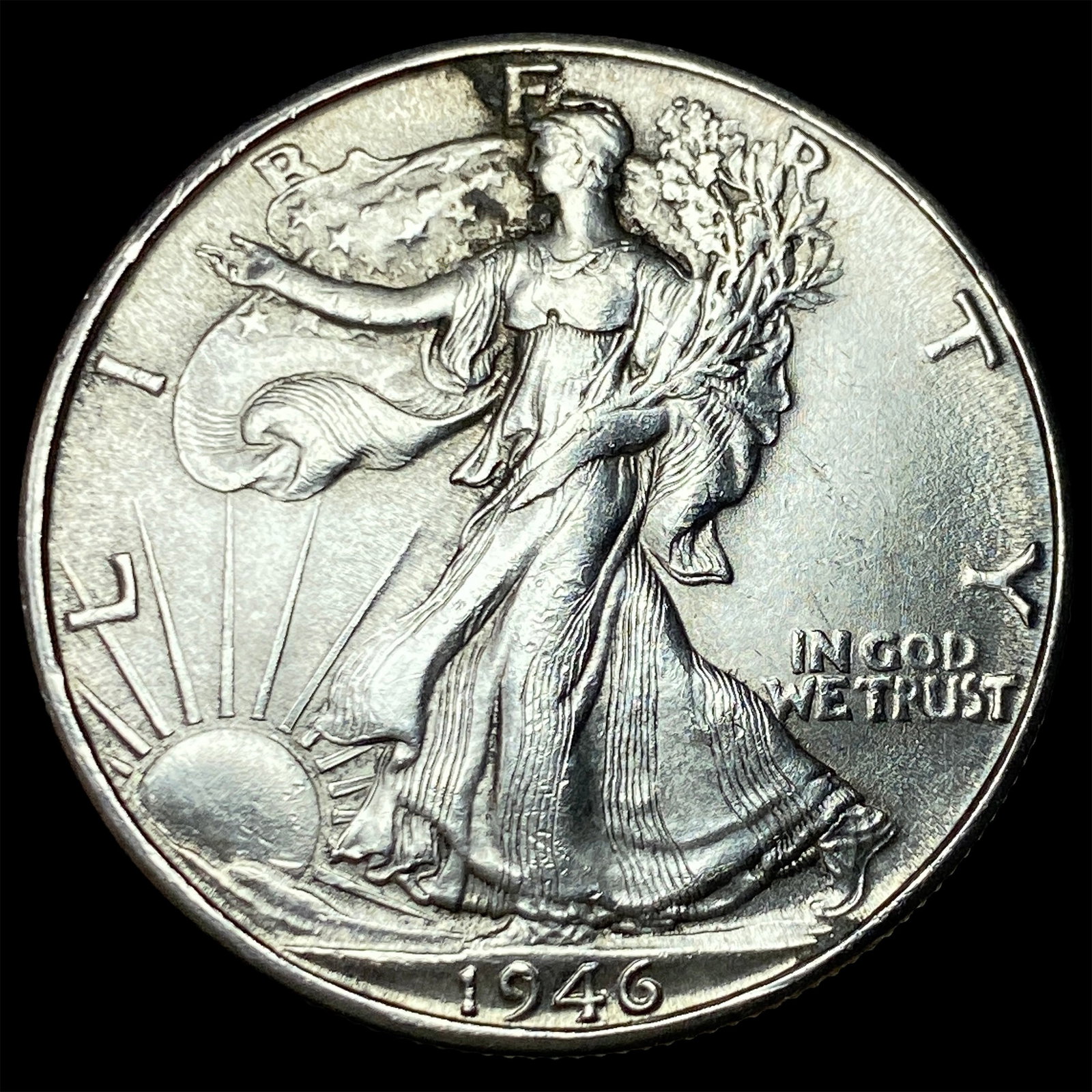 1946-D Silver Half Dollar Walking Liberty GEM BU: 1946-D Silver Half Dollar Walking Liberty GEM BU