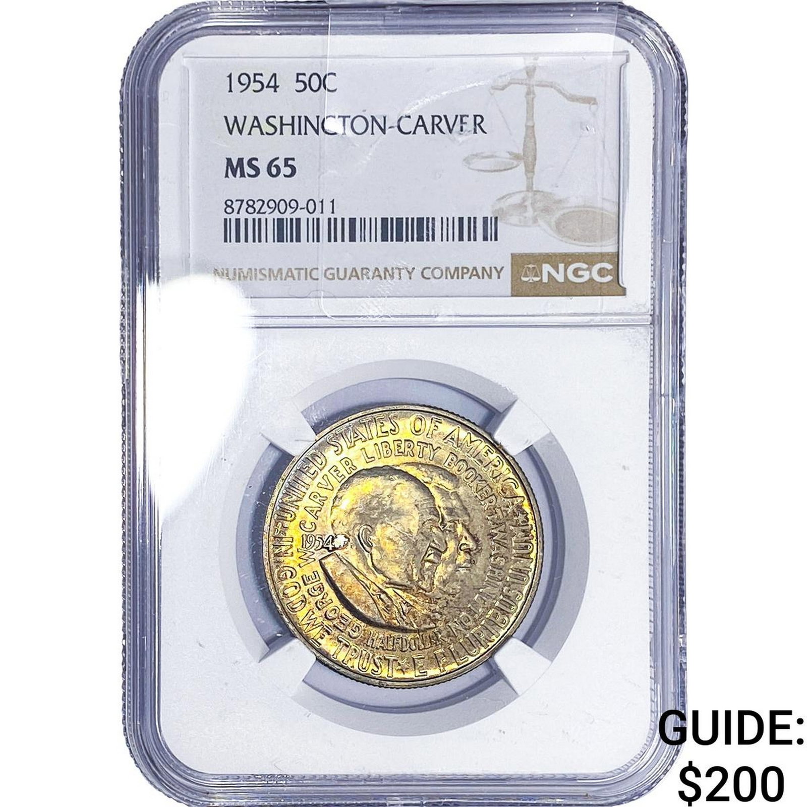 1954 Washington Carver Half Dollar NGC MS65: 1954 Washington Carver Half Dollar NGC MS65