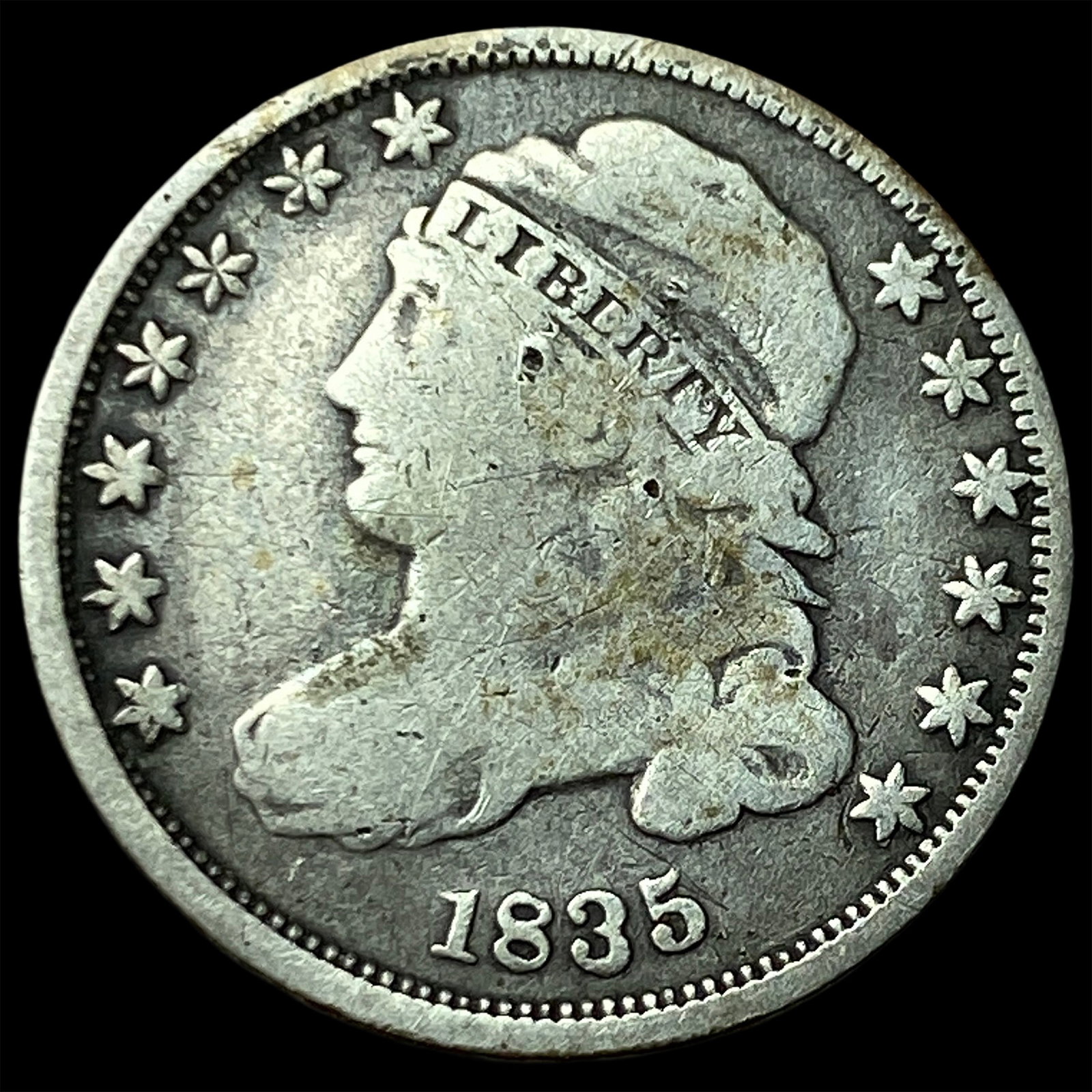 1835 Capped Bust Dime NICELY CIRCULATED: 1835 Capped Bust Dime NICELY CIRCULATED
