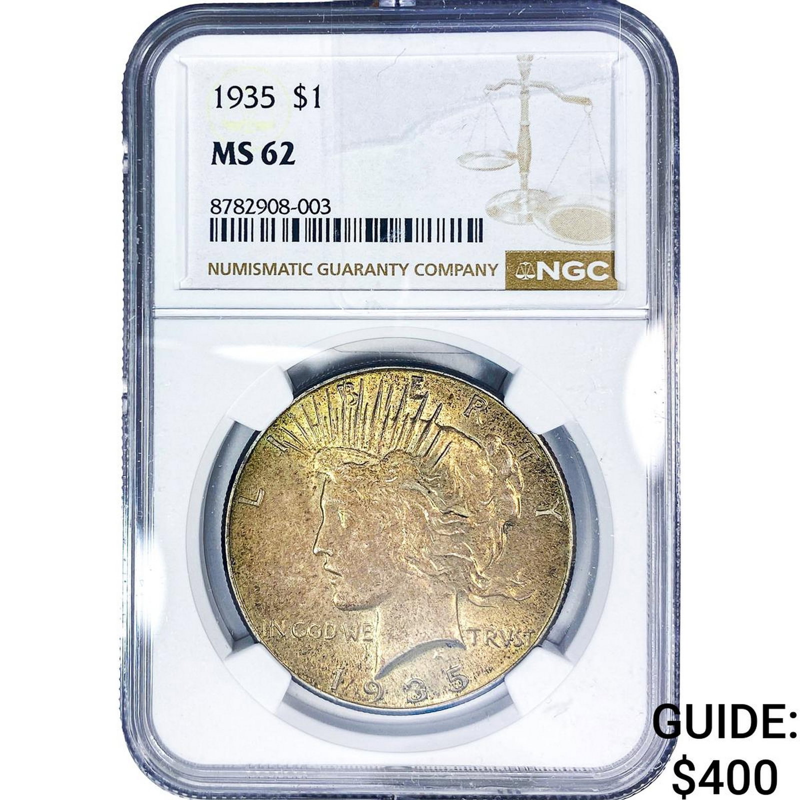 1935 Silver Peace Dollar NGC MS62: 1935 Silver Peace Dollar NGC MS62