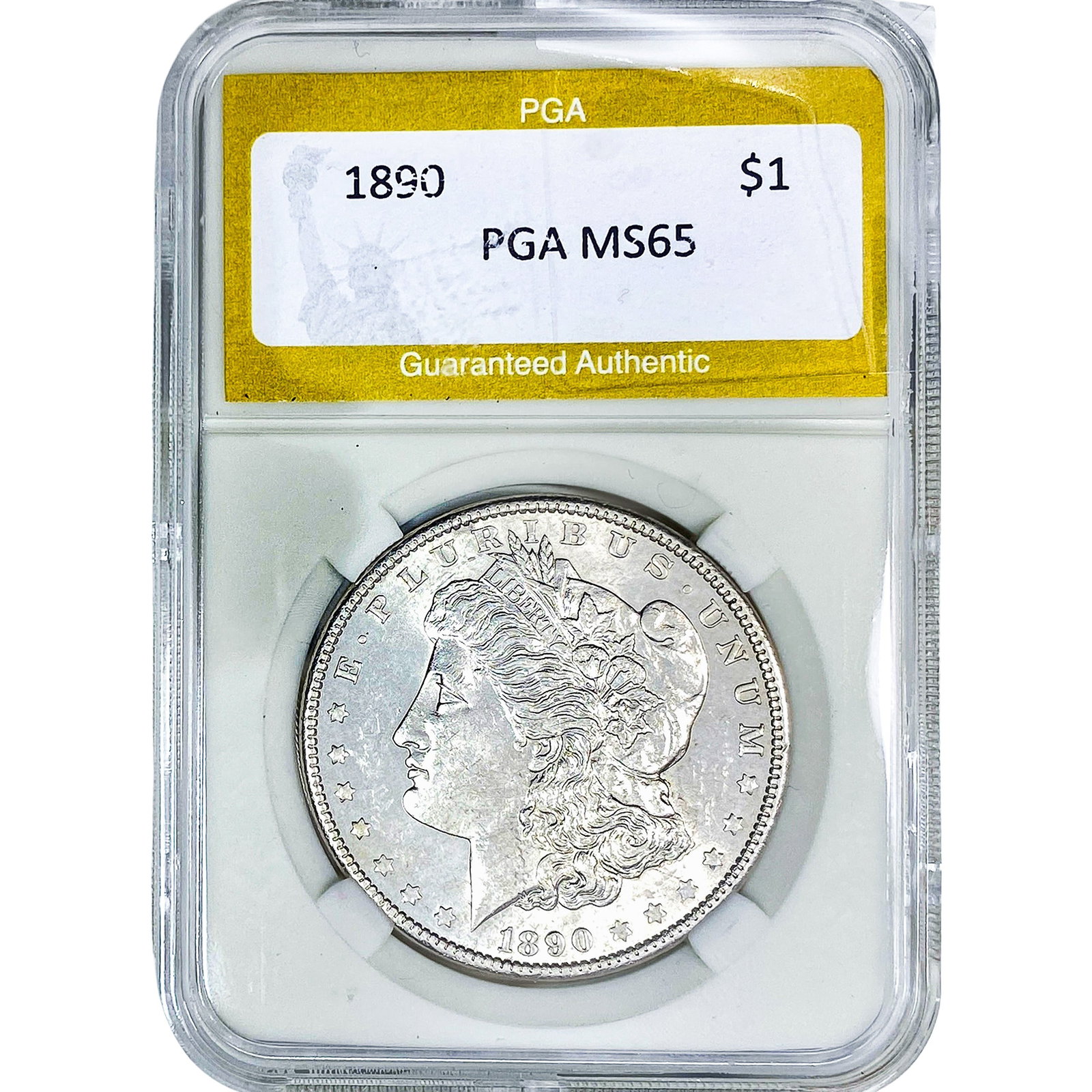 1890 Morgan Silver Dollar PGA MS65: 1890 Morgan Silver Dollar PGA MS65