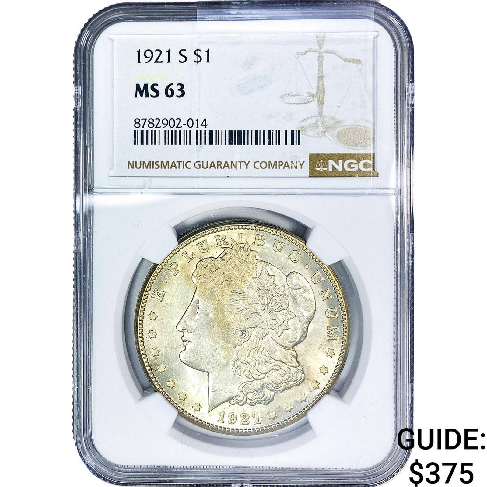 1921-S Morgan Silver Dollar NGC MS63: 1921-S Morgan Silver Dollar NGC MS63