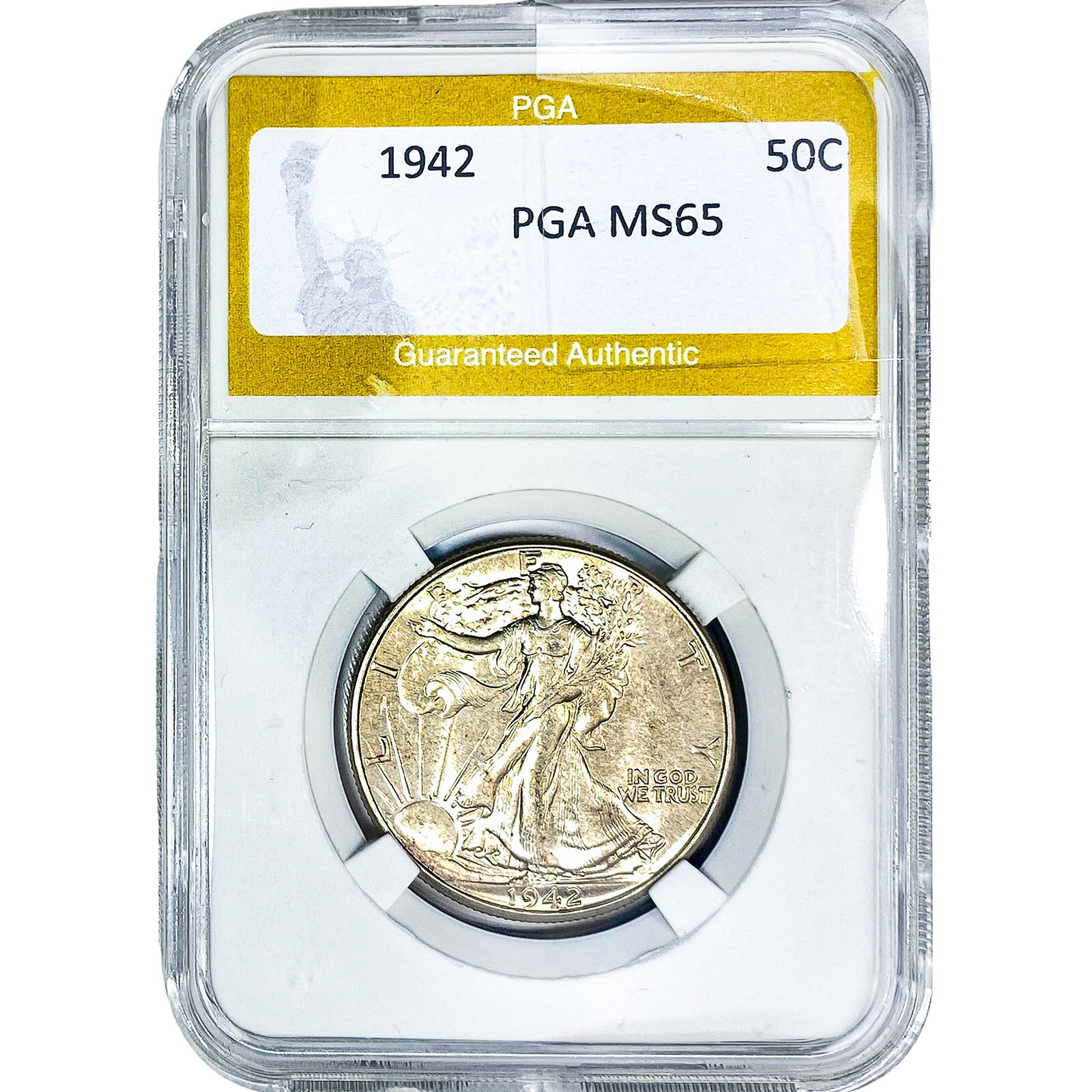 1942 Walking Liberty Half Dollar PGA MS65: 1942 Walking Liberty Half Dollar PGA MS65