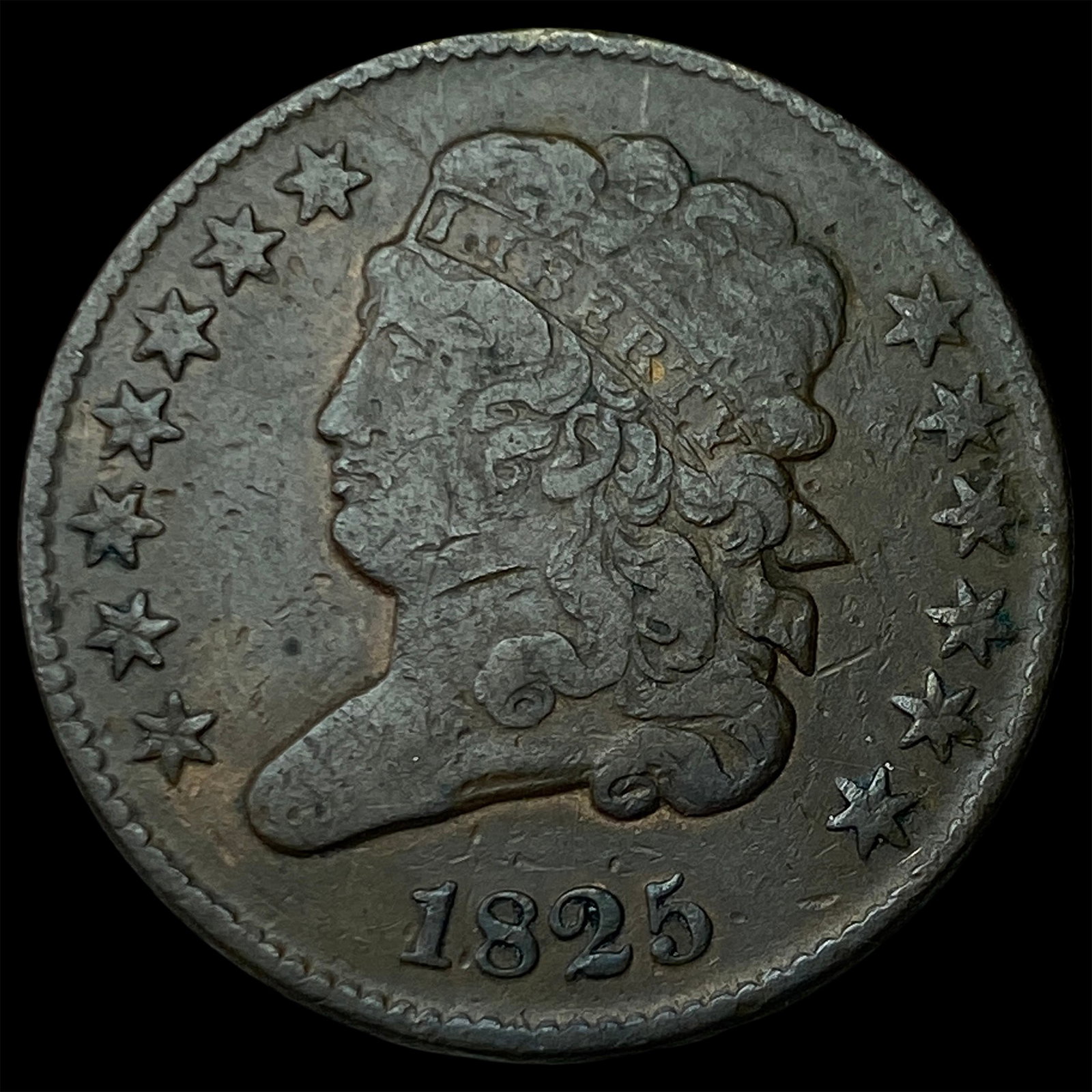 1825 Classic Head Half Cent LIGHTLY CIRCULATED: 1825 Classic Head Half Cent LIGHTLY CIRCULATED