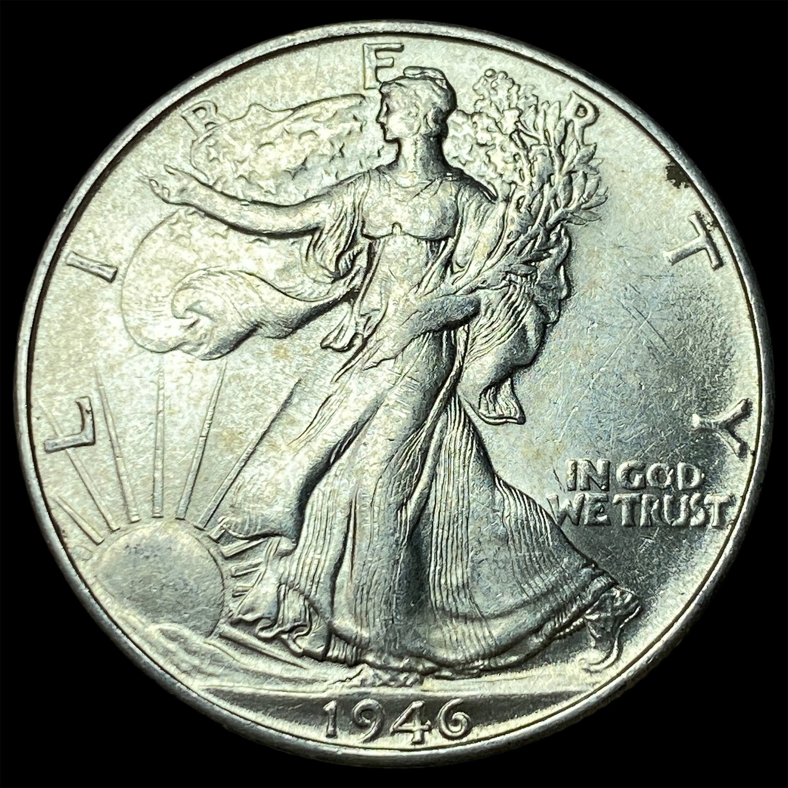 1946-S Silver Half Dollar Walking Liberty GEM BU: 1946-S Silver Half Dollar Walking Liberty GEM BU