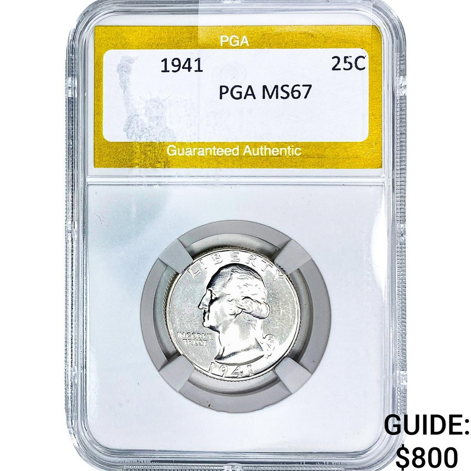 1941 Washington Silver Quarter PGA MS67: 1941 Washington Silver Quarter PGA MS67