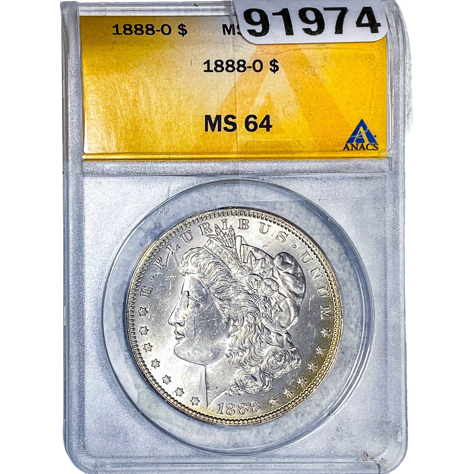 1888-O Morgan Silver Dollar ANACS MS64: 1888-O Morgan Silver Dollar ANACS MS64