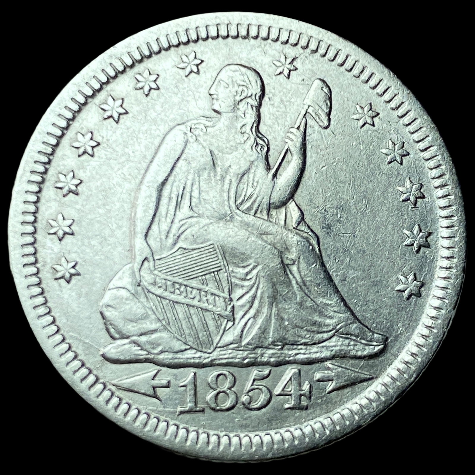 1854 Arrows Seated Liberty Quarter UNCIRCULATED: 1854 Arrows Seated Liberty Quarter UNCIRCULATED