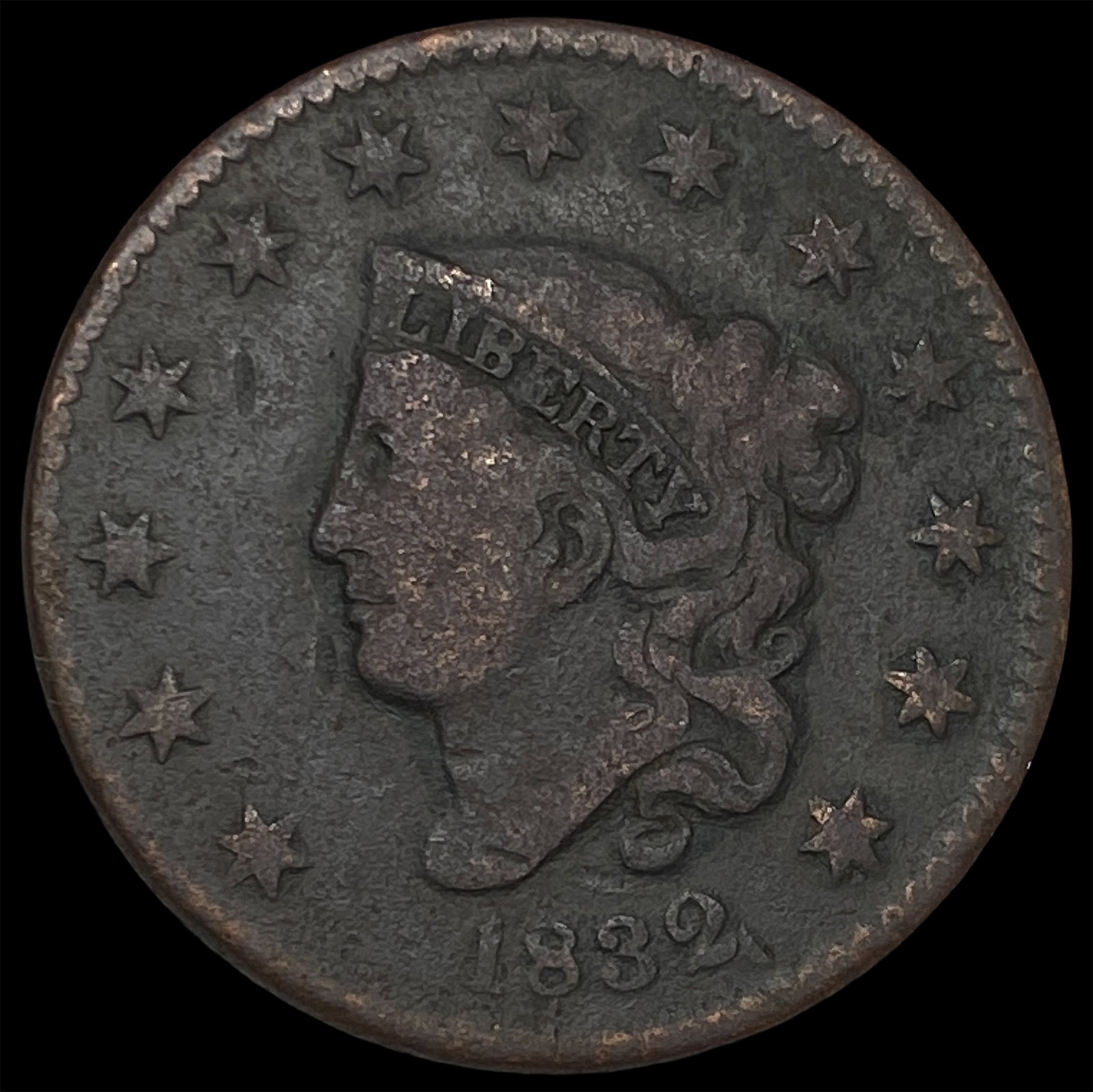 1832 Coronet Head Large Cent LIGHTLY CIRCULATED: 1832 Coronet Head Large Cent LIGHTLY CIRCULATED