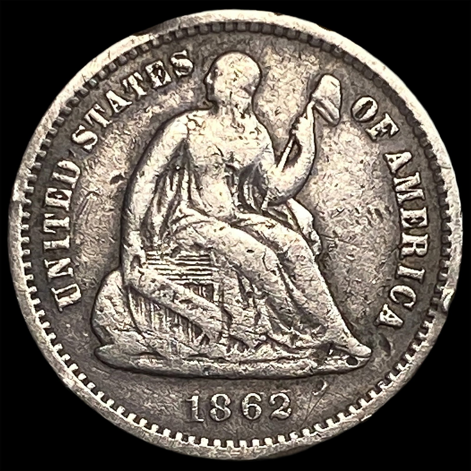 1862 Seated Liberty Half Dime LIGHTLY CIRCULATED (1 of 2)