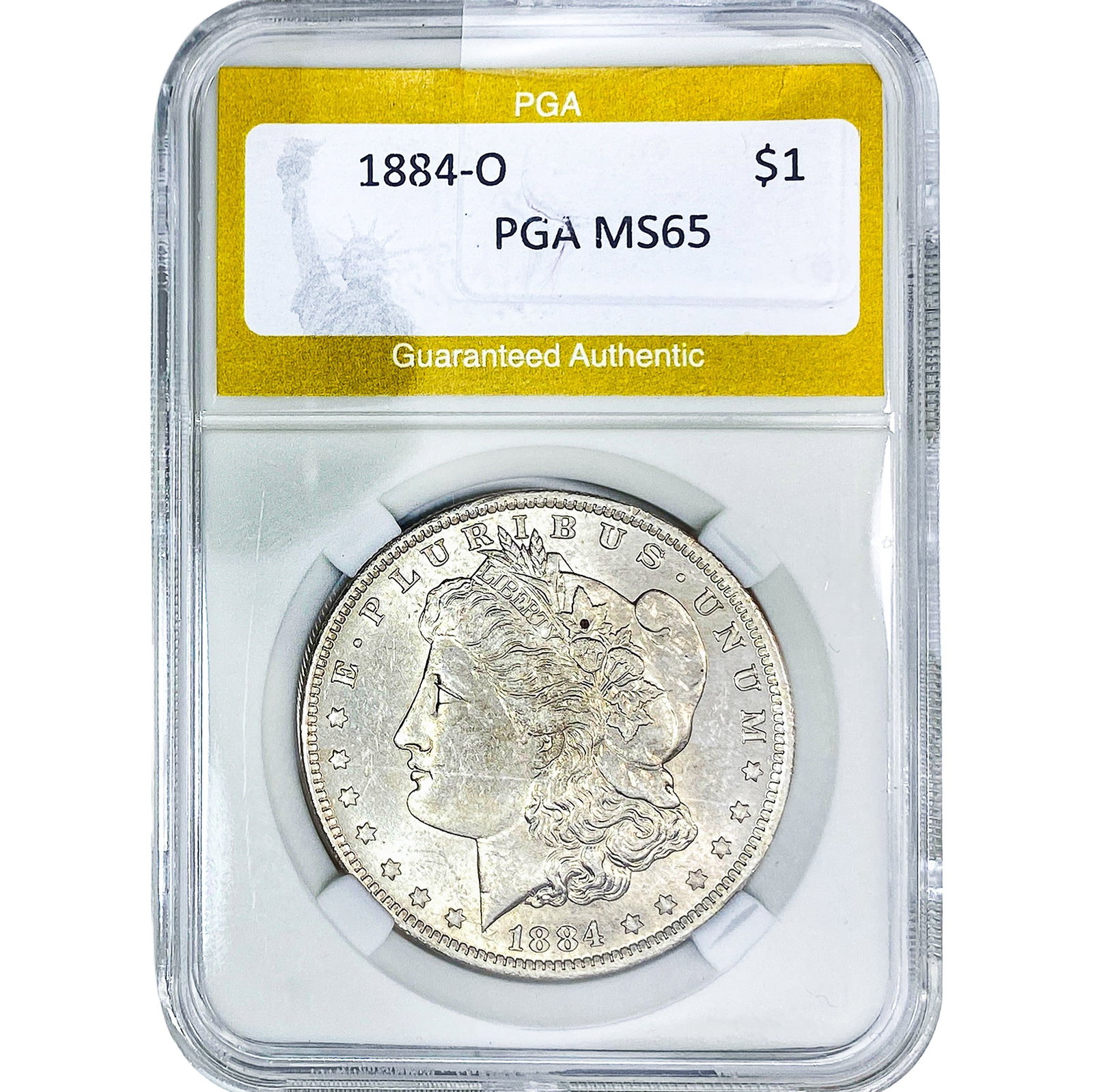 1884-O Morgan Silver Dollar PGA MS65: 1884-O Morgan Silver Dollar PGA MS65