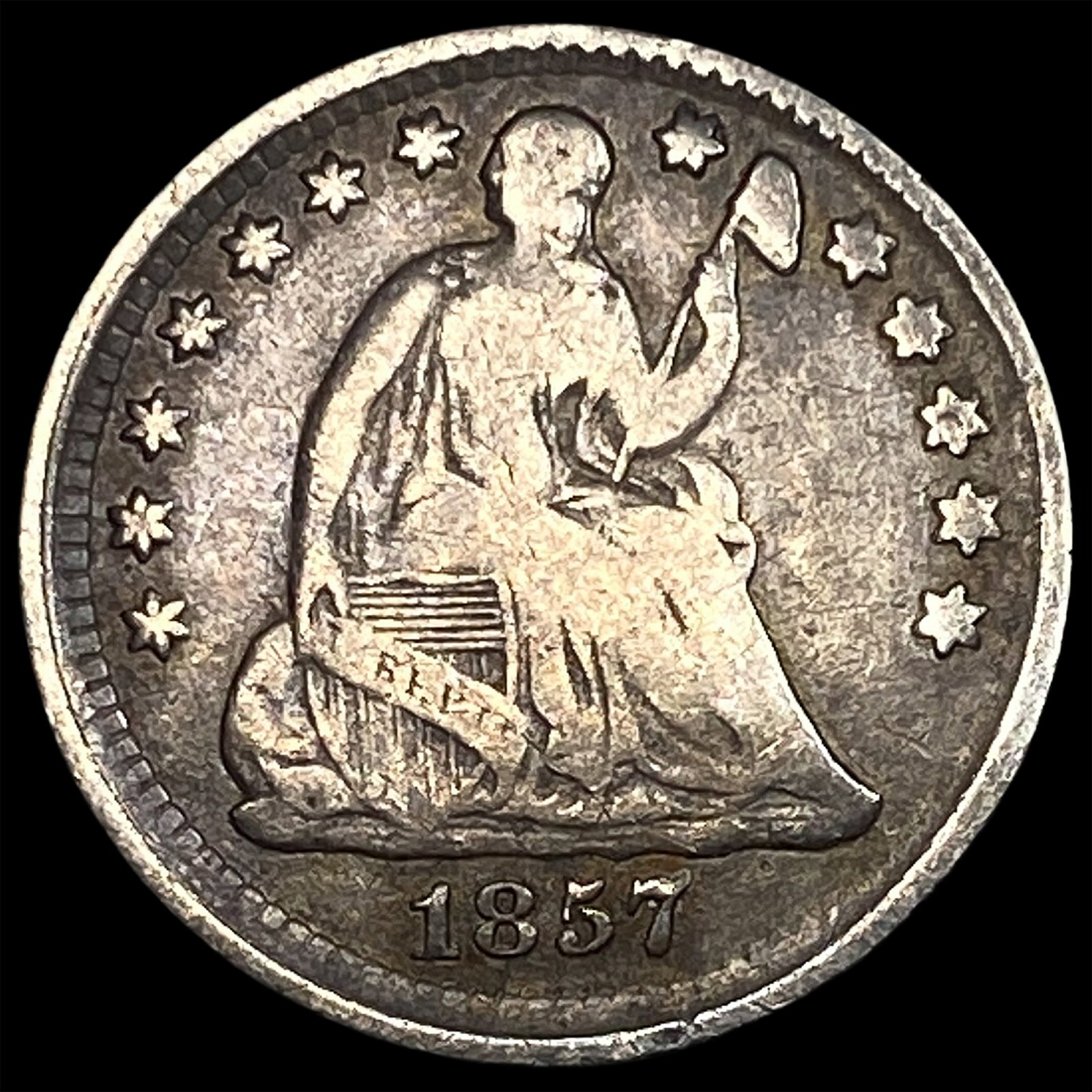 1857 Seated Liberty Half Dime NICELY CIRCULATED: 1857 Seated Liberty Half Dime NICELY CIRCULATED