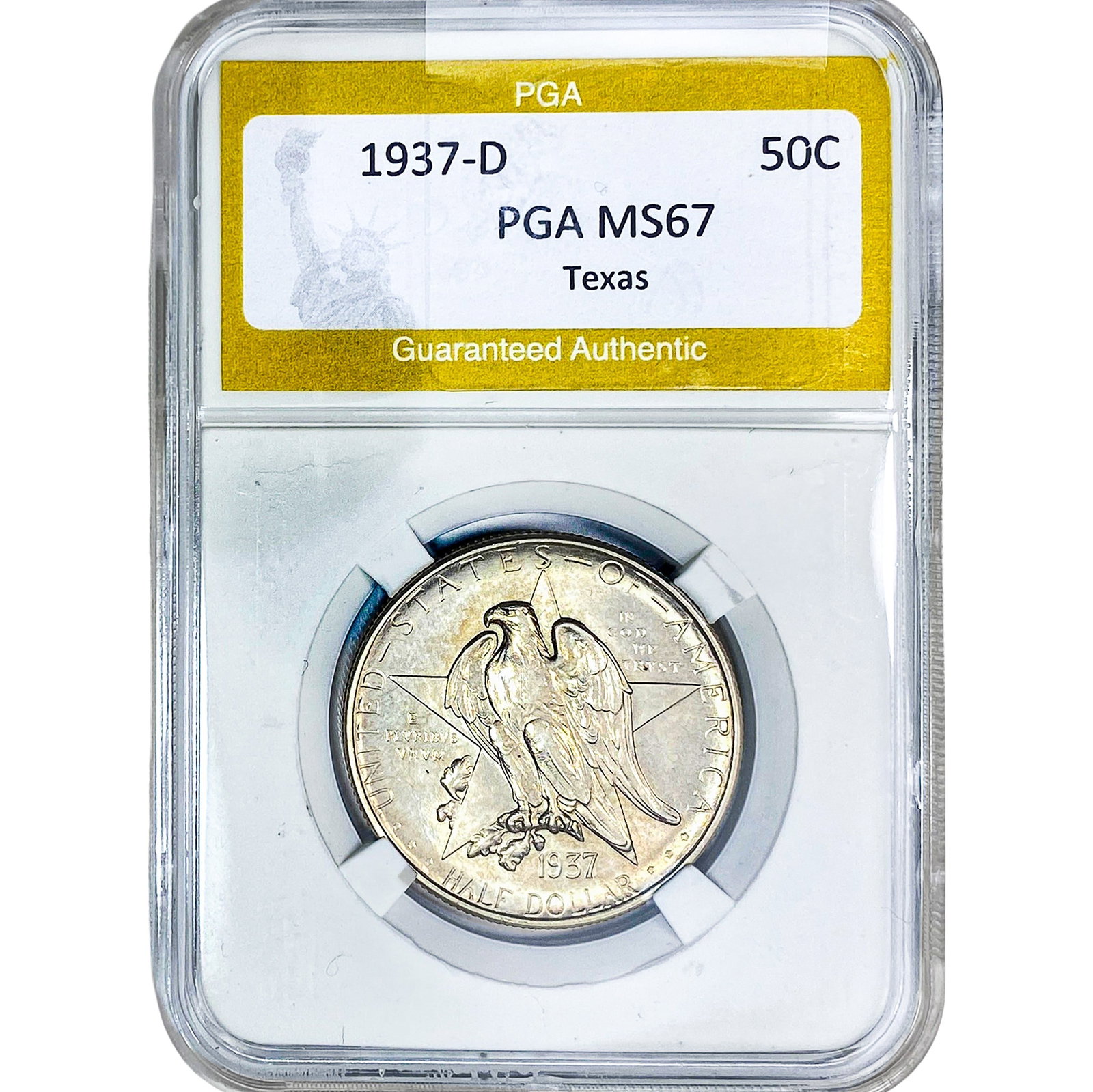 1937 Texas Half Dollar PGA MS67: 1937 Texas Half Dollar PGA MS67