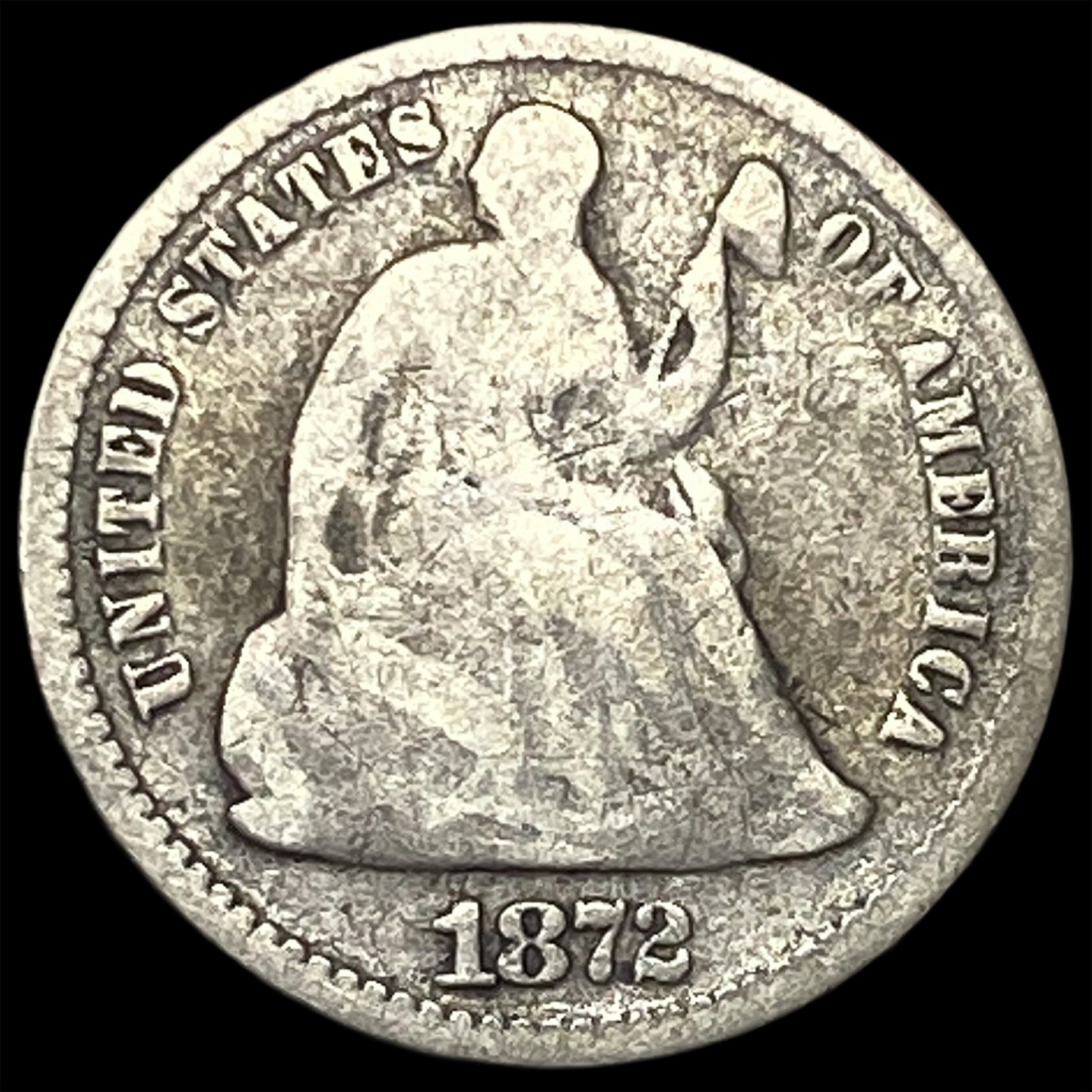 1872 Seated Liberty Half Dime NICELY CIRCULATED: 1872 Seated Liberty Half Dime NICELY CIRCULATED