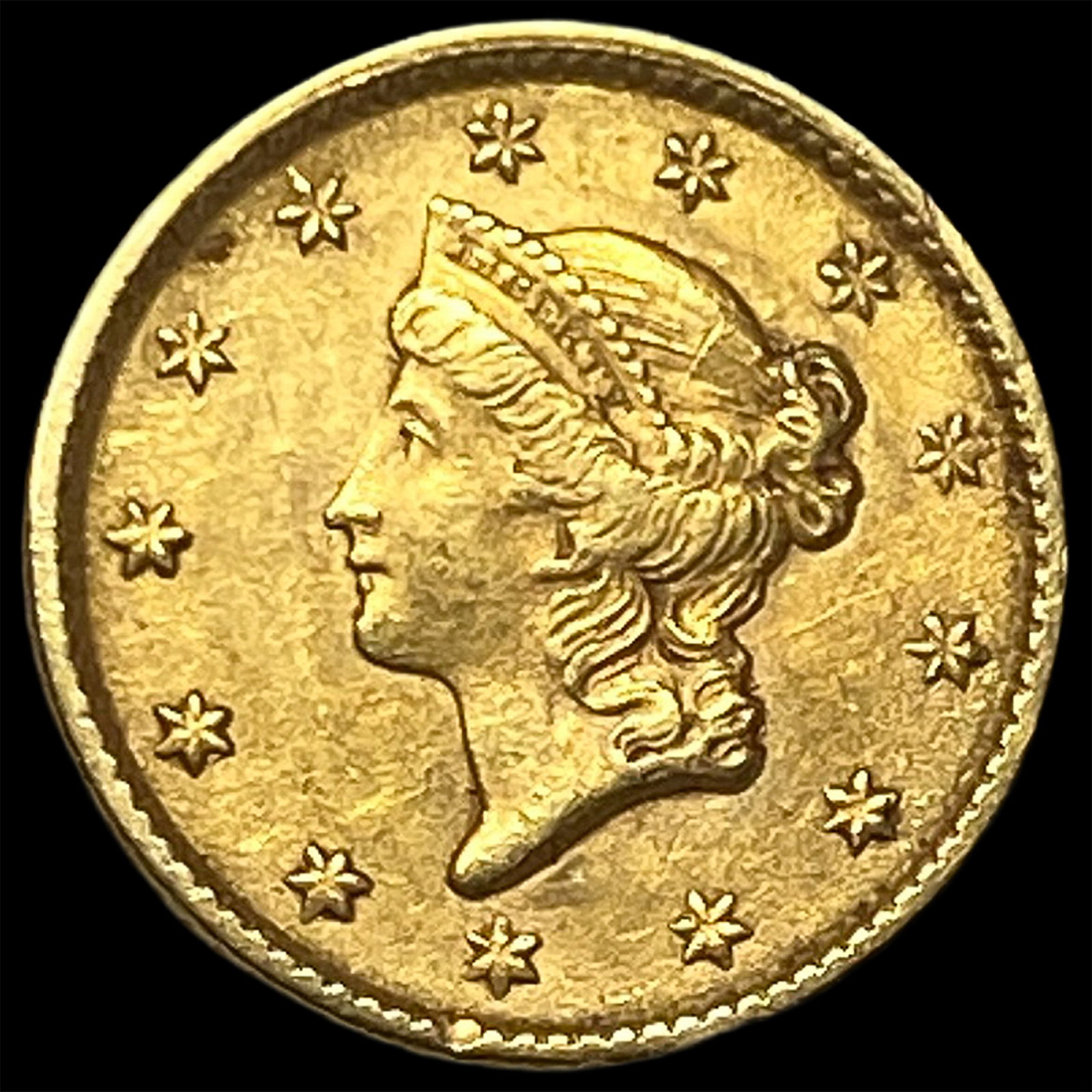 1853 Gold $1 Liberty Head Type 1 CLOSELY UNCIRCULATED: 1853 Gold $1 Liberty Head Type 1 CLOSELY UNCIRCULATED