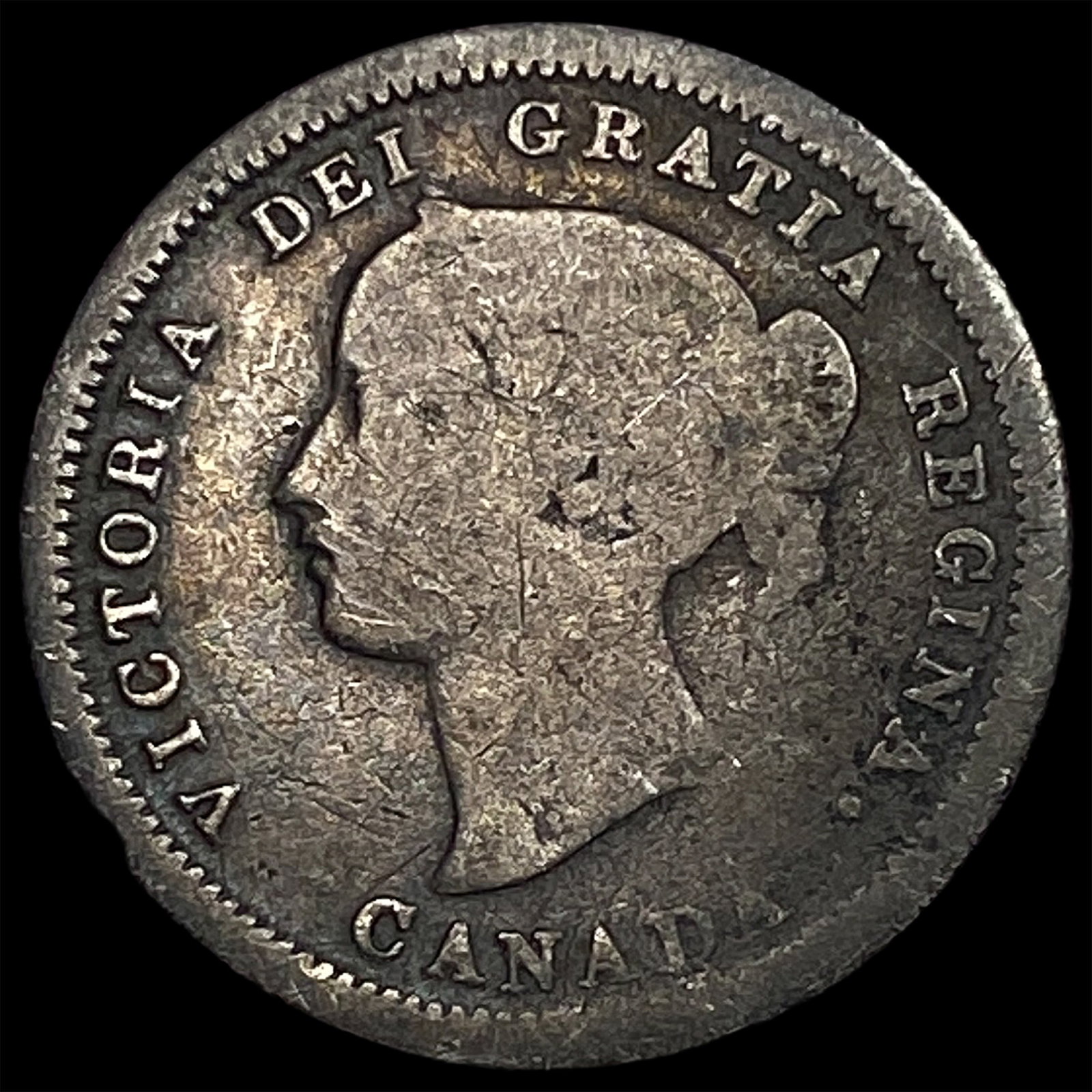 Canada 1858 Silver 5 Cents NICELY CIRCULATED: Canada 1858 Silver 5 Cents NICELY CIRCULATED