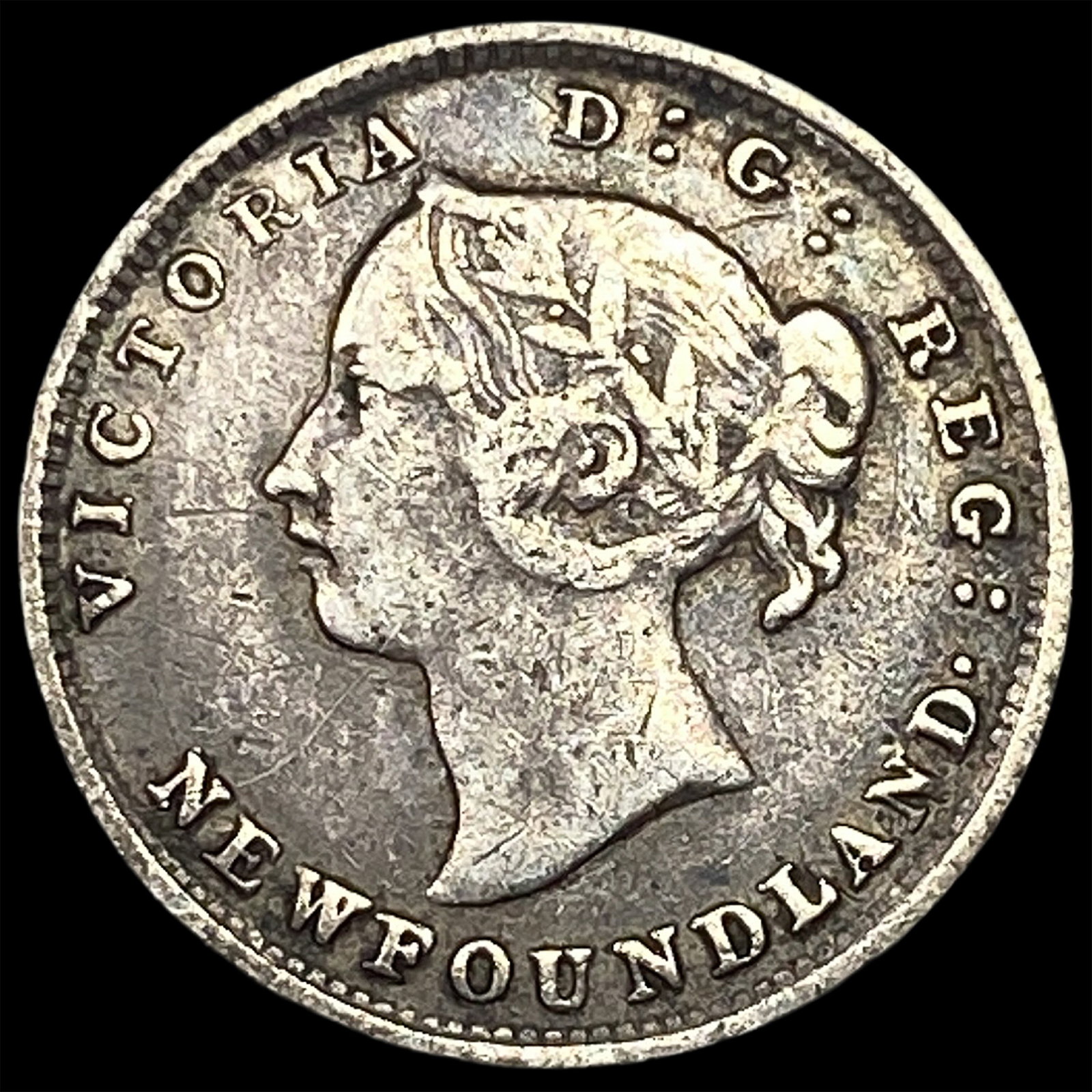 1896 Newfoundland Silver 5 Cents ABOUT UNCIRCULATED: 1896 Newfoundland Silver 5 Cents ABOUT UNCIRCULATED