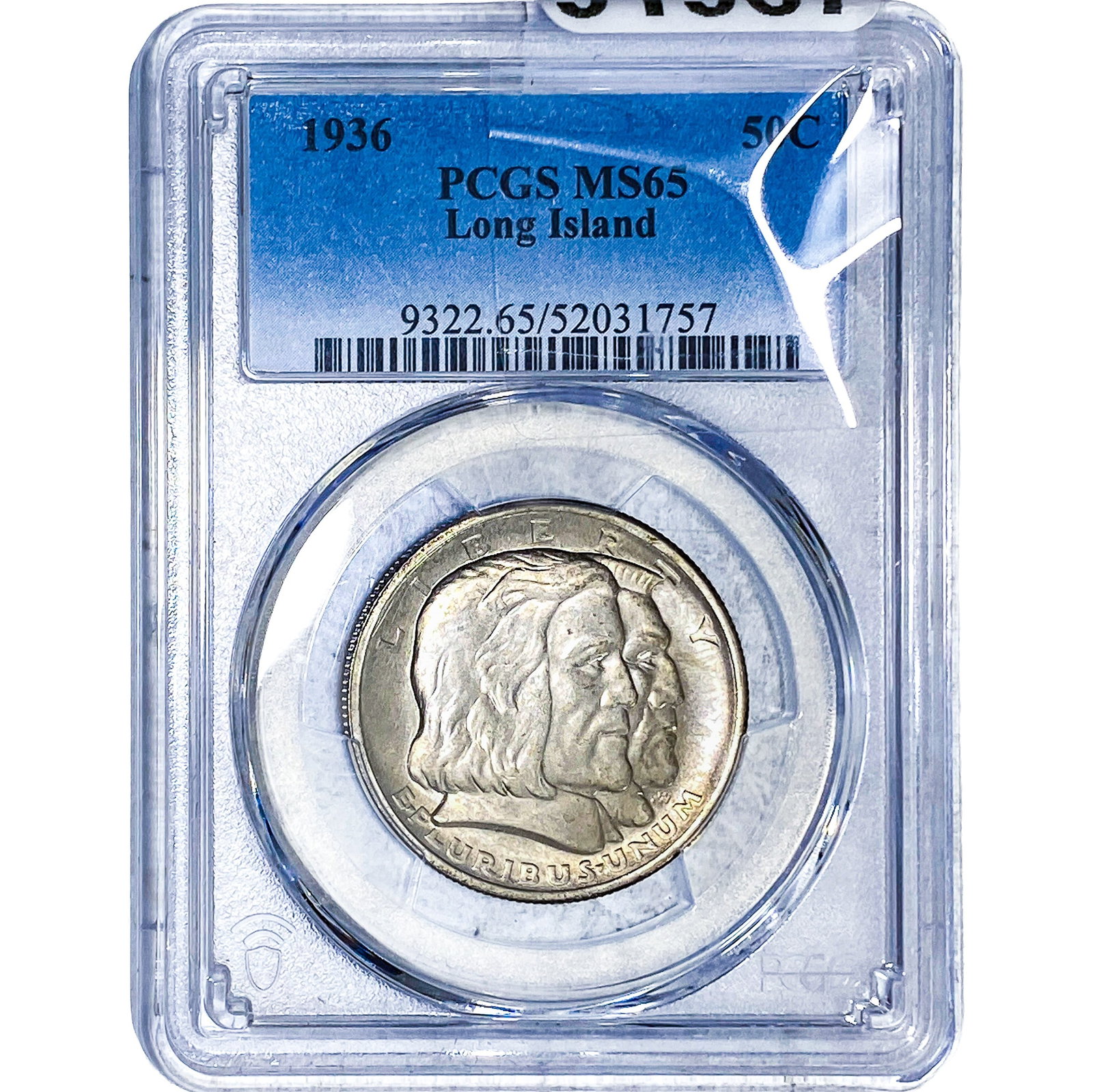 1936 Long Island Half Dollar PCGS MS65: 1936 Long Island Half Dollar PCGS MS65