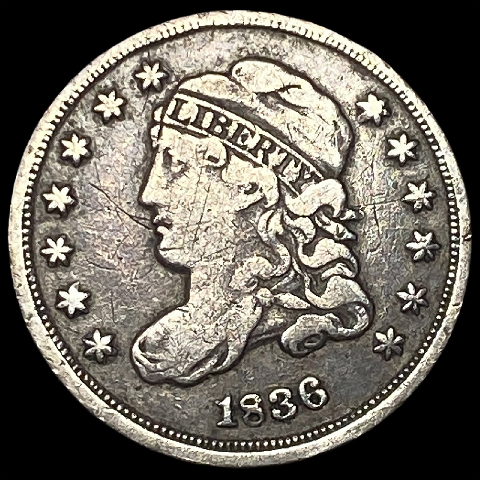 1836 Capped Bust Half Dime LIGHTLY CIRCULATED: 1836 Capped Bust Half Dime LIGHTLY CIRCULATED