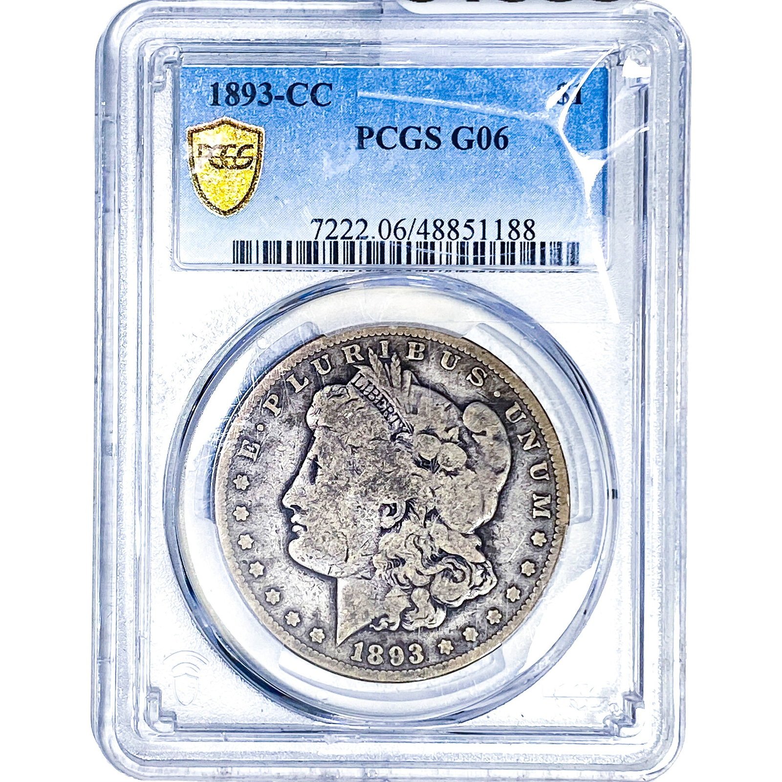 1893-CC Morgan Silver Dollar PCGS G06: 1893-CC Morgan Silver Dollar PCGS G06