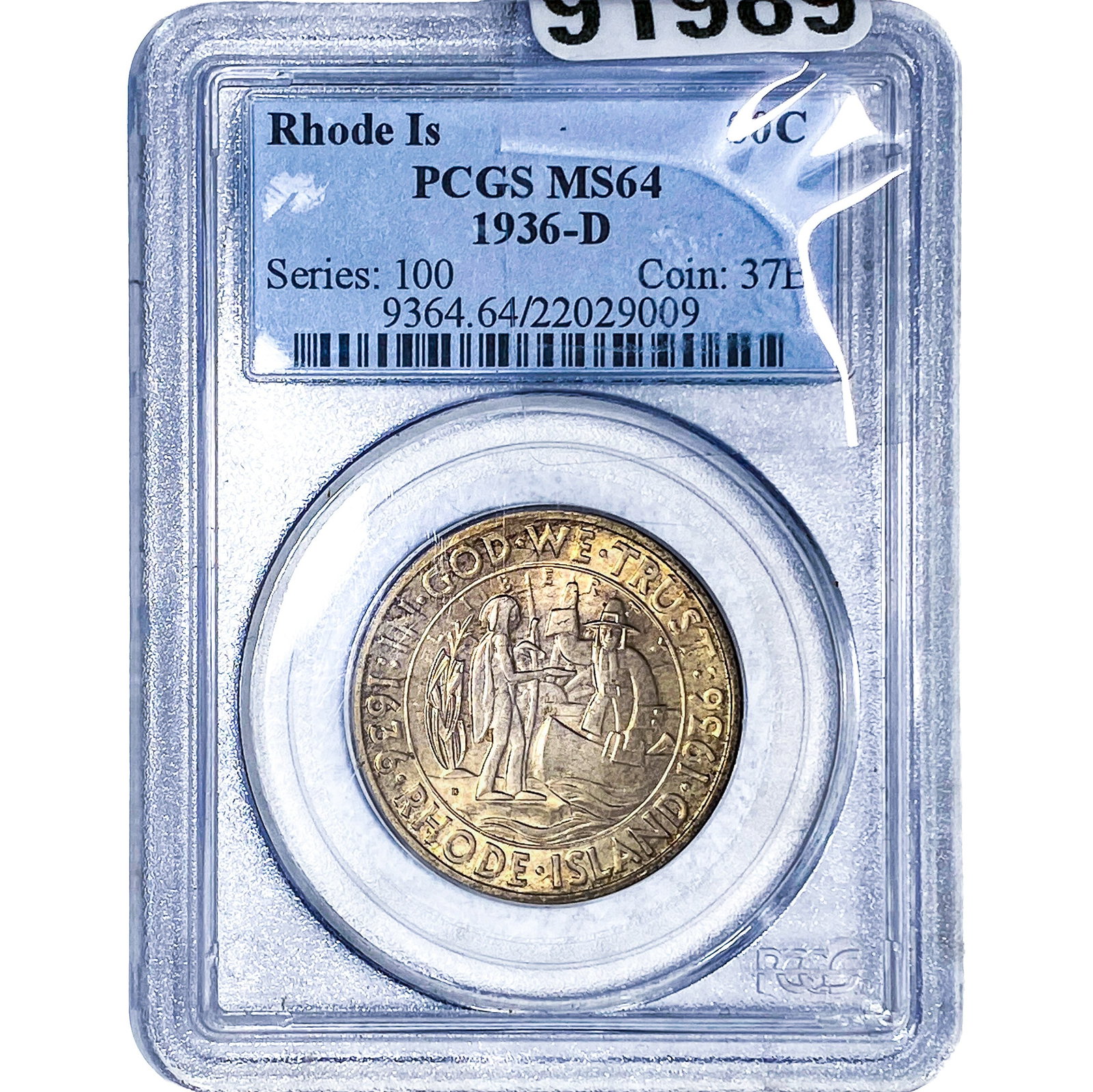 1936-D Rhode Island Half Dollar PCGS MS64: 1936-D Rhode Island Half Dollar PCGS MS64