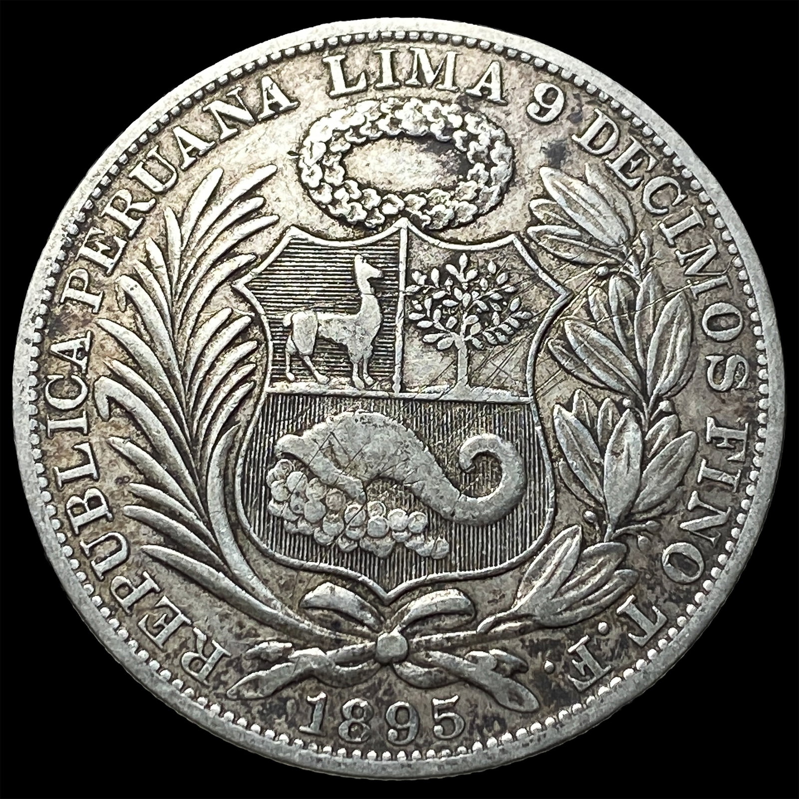1895 Peru Silver 1 Sol - 2