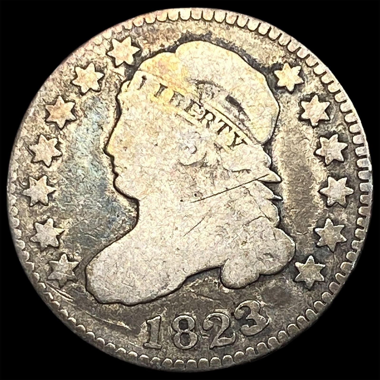 1823 Capped Bust Dime NICELY CIRCULATED: 1823 Capped Bust Dime NICELY CIRCULATED