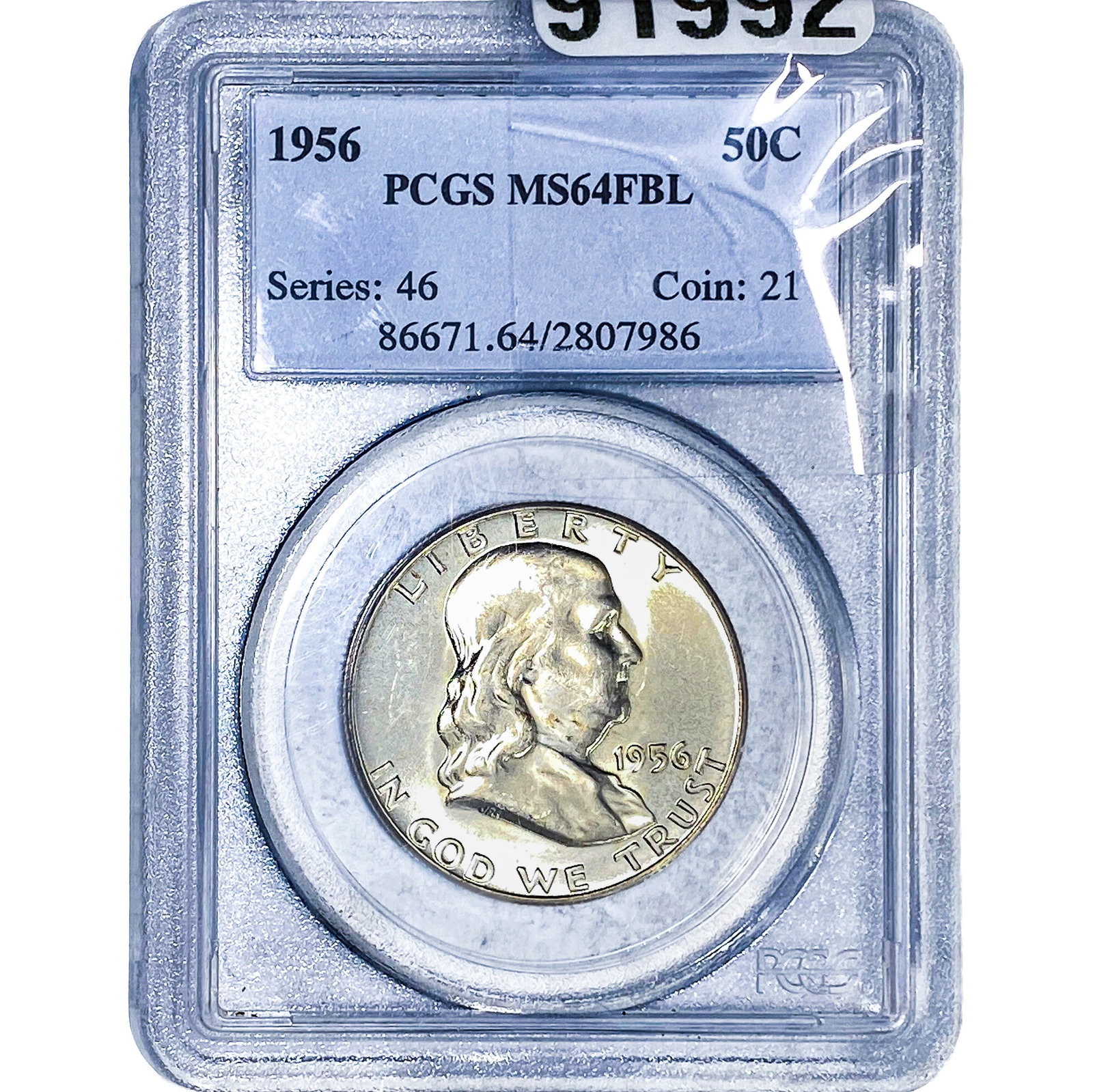 1956 Franklin Half Dollar PCGS MS64 FBL (1 of 2)