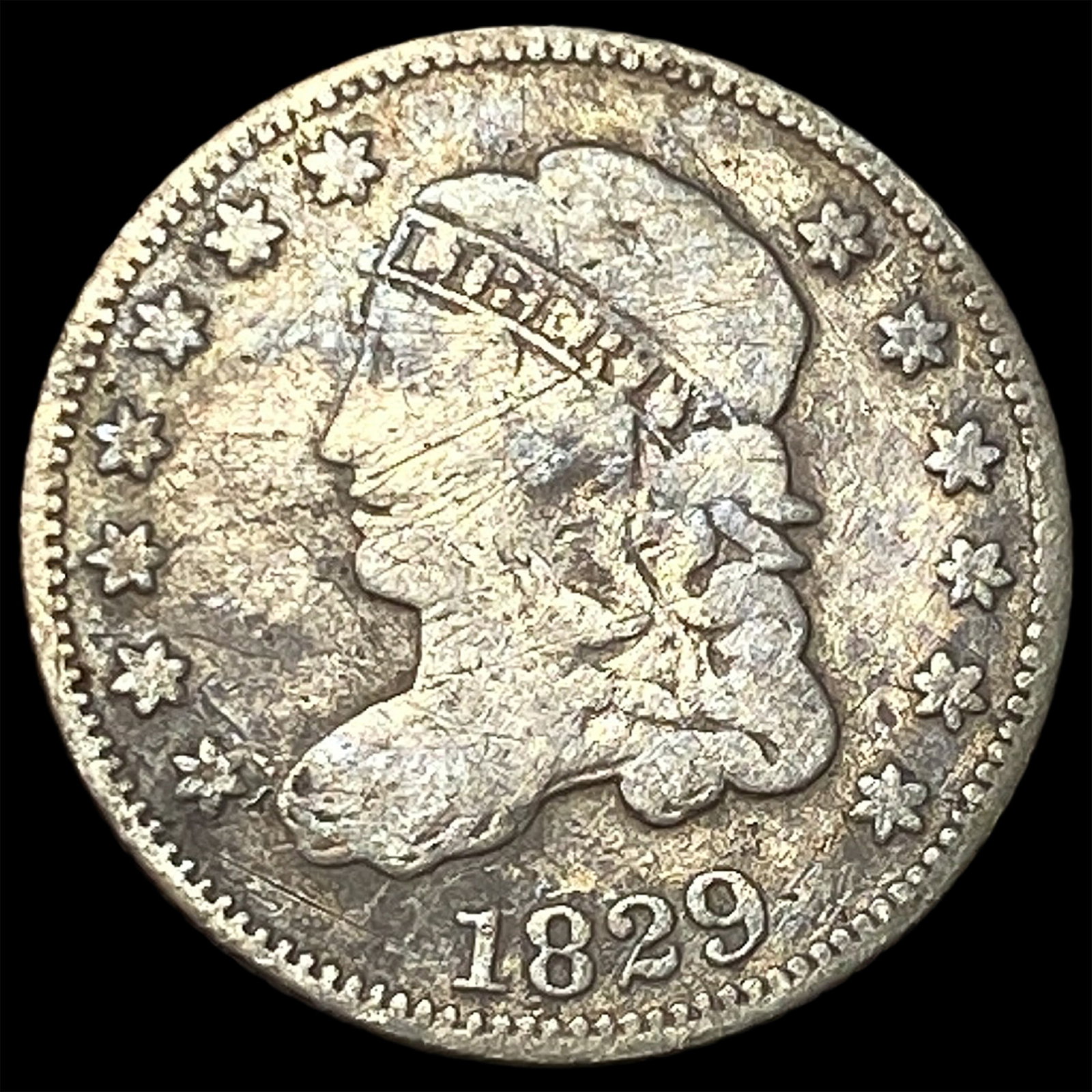 1829 Capped Bust Half Dime NICELY CIRCULATED: 1829 Capped Bust Half Dime NICELY CIRCULATED