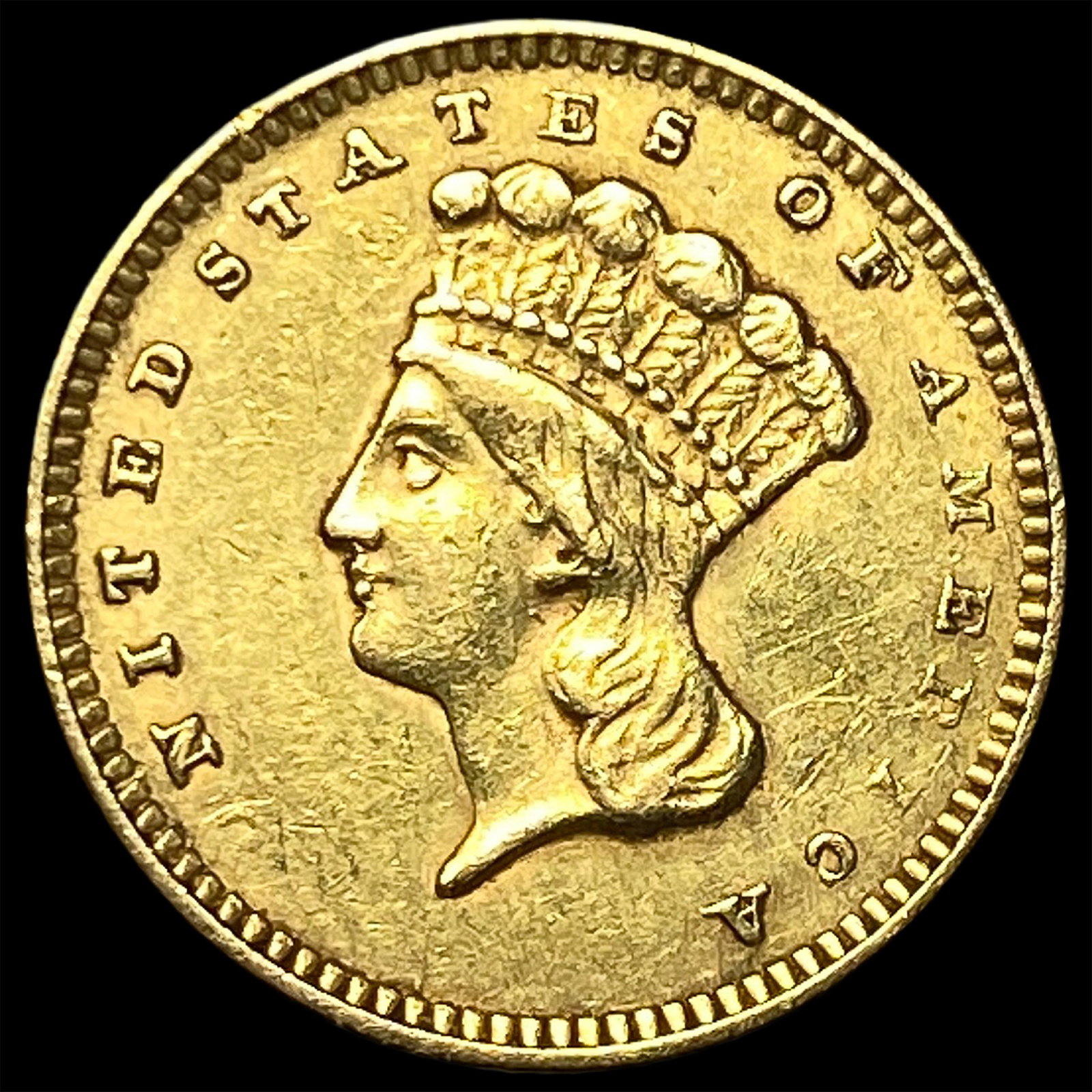 1856 Gold $1 Indian Princess Head Type 2 CLOSELY UNCIRCULATED: 1856 Gold $1 Indian Princess Head Type 2 CLOSELY UNCIRCULATED