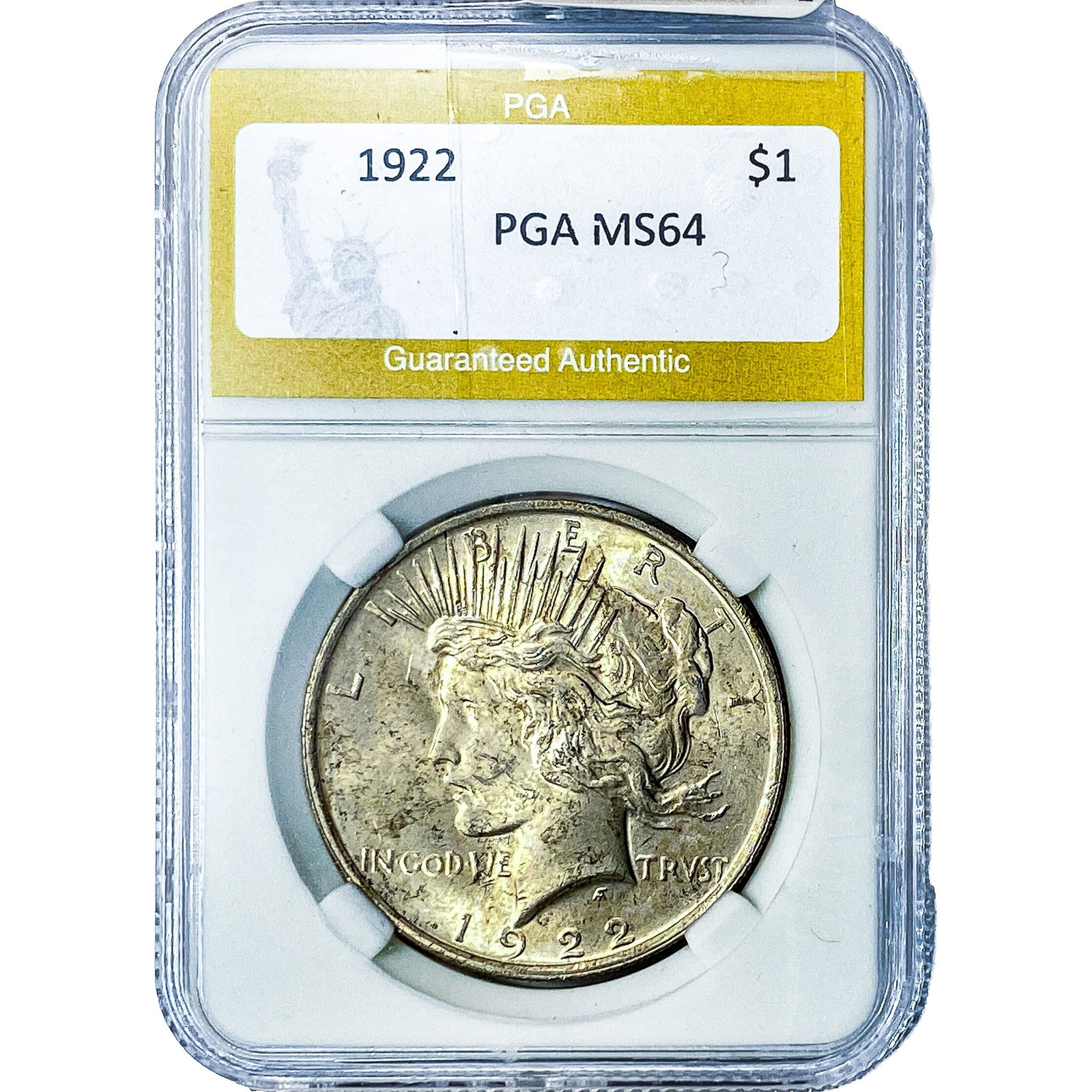 1922 Silver Peace Dollar PGA MS64: 1922 Silver Peace Dollar PGA MS64