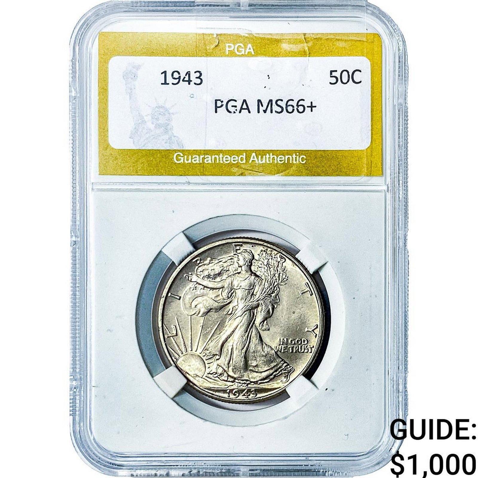 1943 Walking Liberty Half Dollar PGA MS66+ (1 of 2)