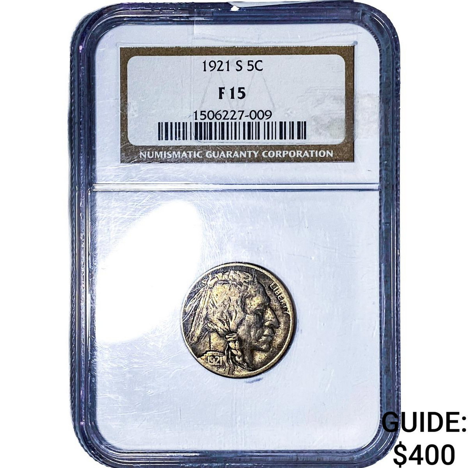 1921-S Mercury Silver Nickel NGC F15: 1921-S Mercury Silver Nickel NGC F15