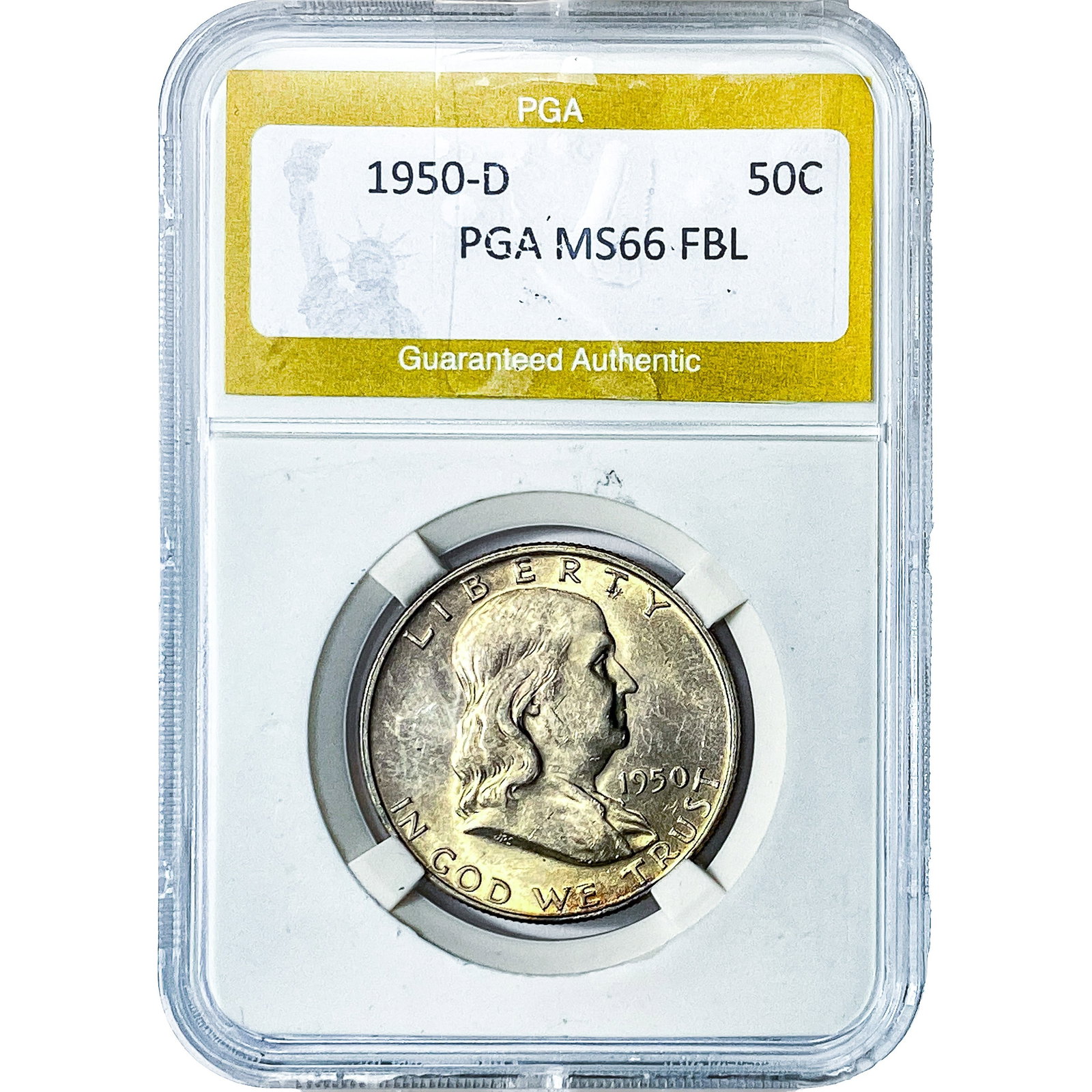 1950-D Franklin Half Dollar PGA MS66 FBL (1 of 2)