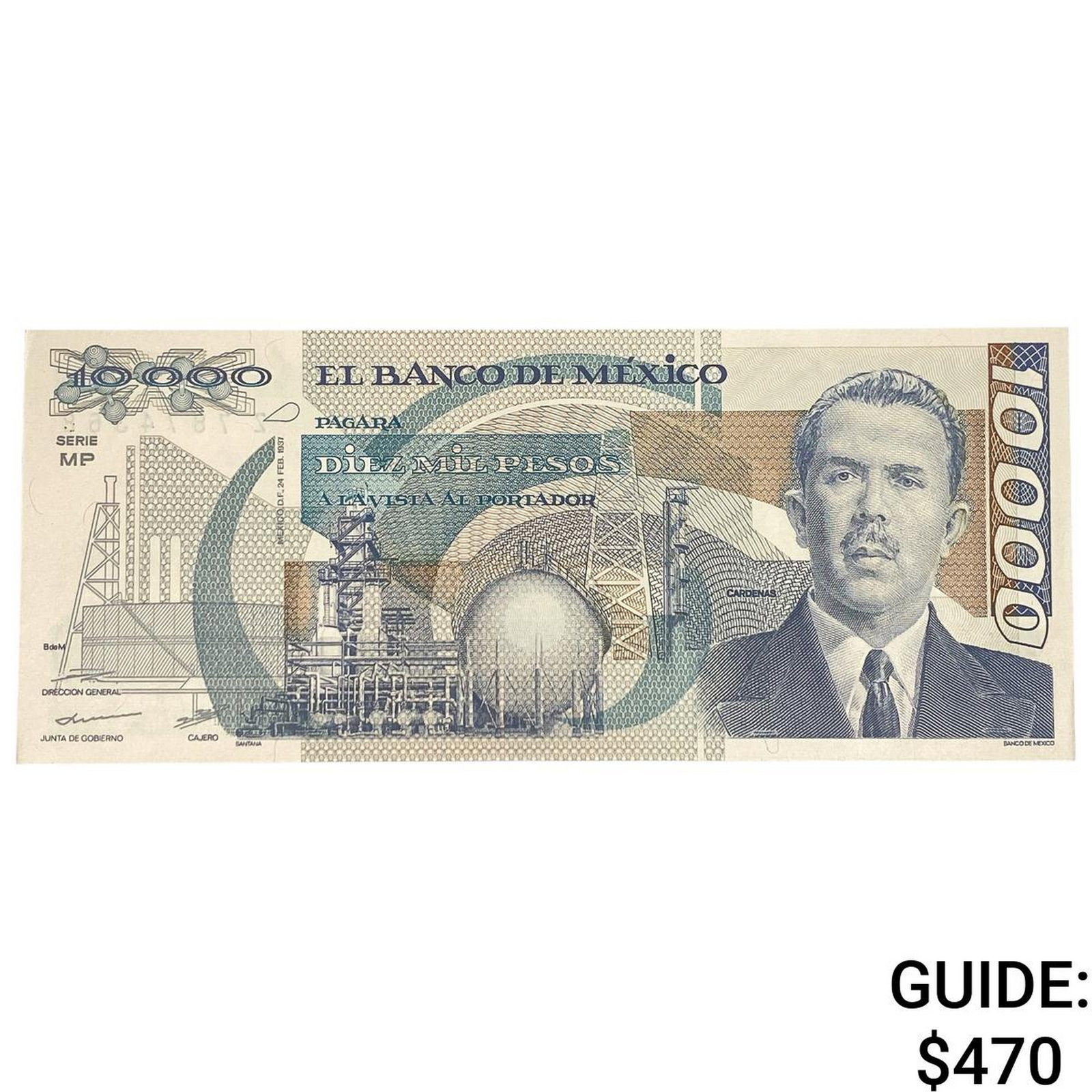 1937 Bank of Mexico 10,000 Pesos: 1937 Bank of Mexico 10,000 Pesos