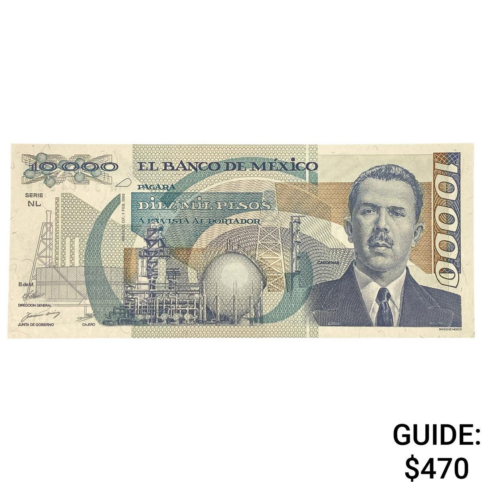1988 Bank of Mexico 10,000 Pesos: 1988 Bank of Mexico 10,000 Pesos