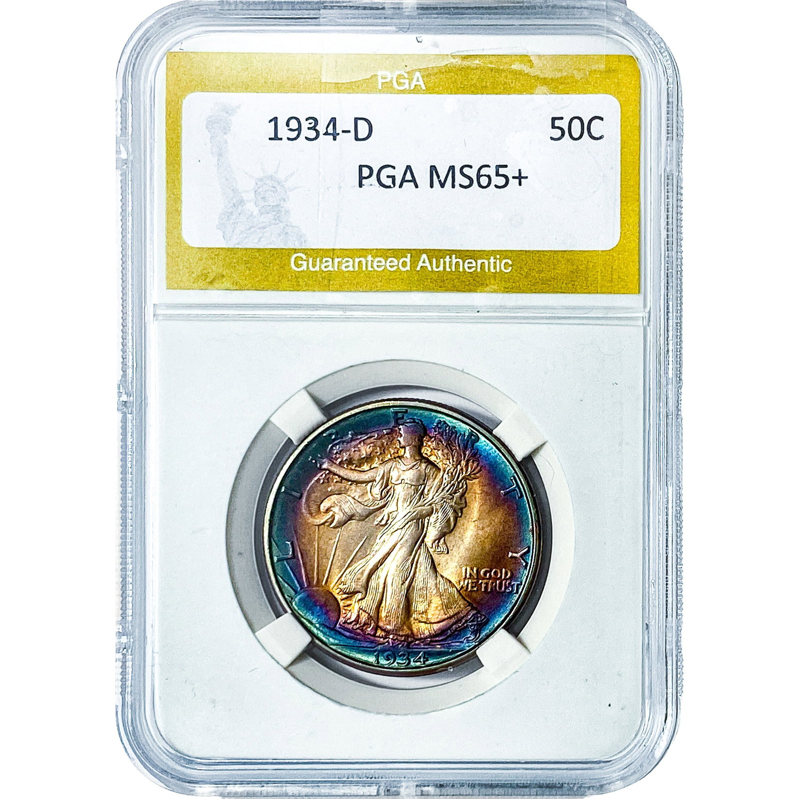 1934-D Walking Liberty Half Dollar PGA MS65+ (1 of 2)