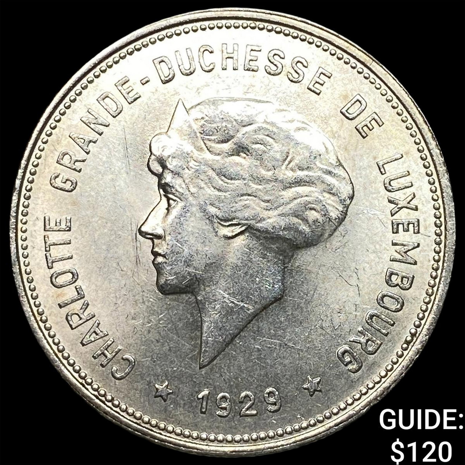 1929 Luxenbourg Silver 5 Francs (1 of 2)