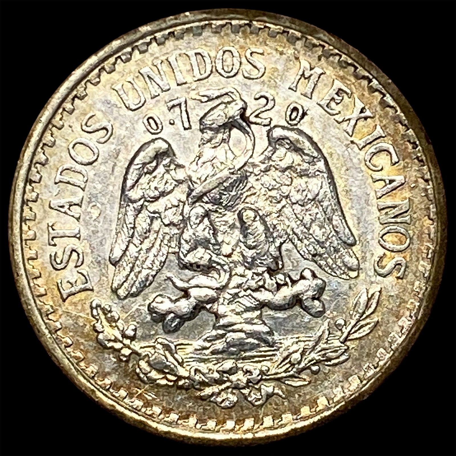 1933 Mexico Silver 10 Centavos Toned (1 of 2)
