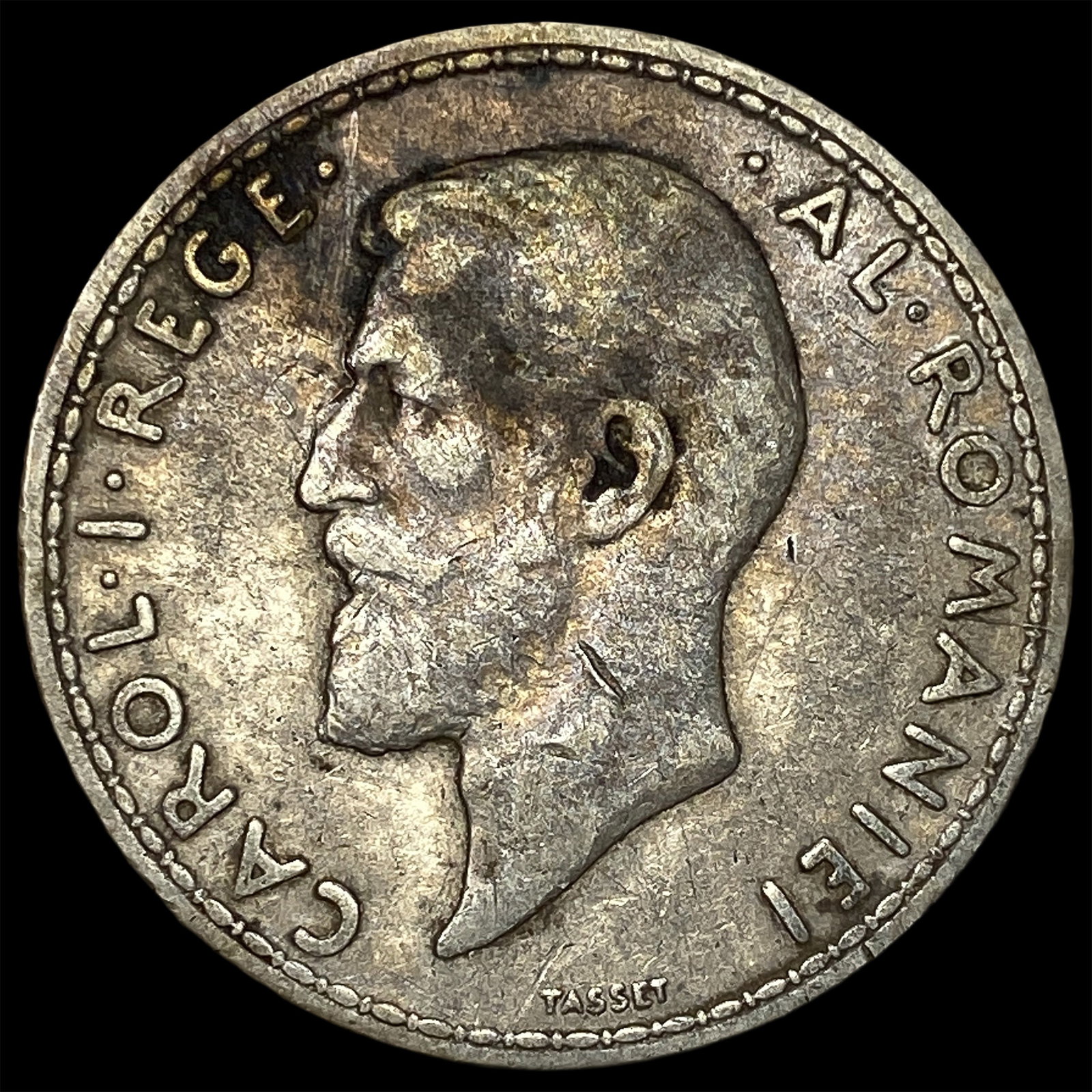 1911 Romania Carol I Silver 2 Lei: 1911 Romania Carol I Silver 2 Lei