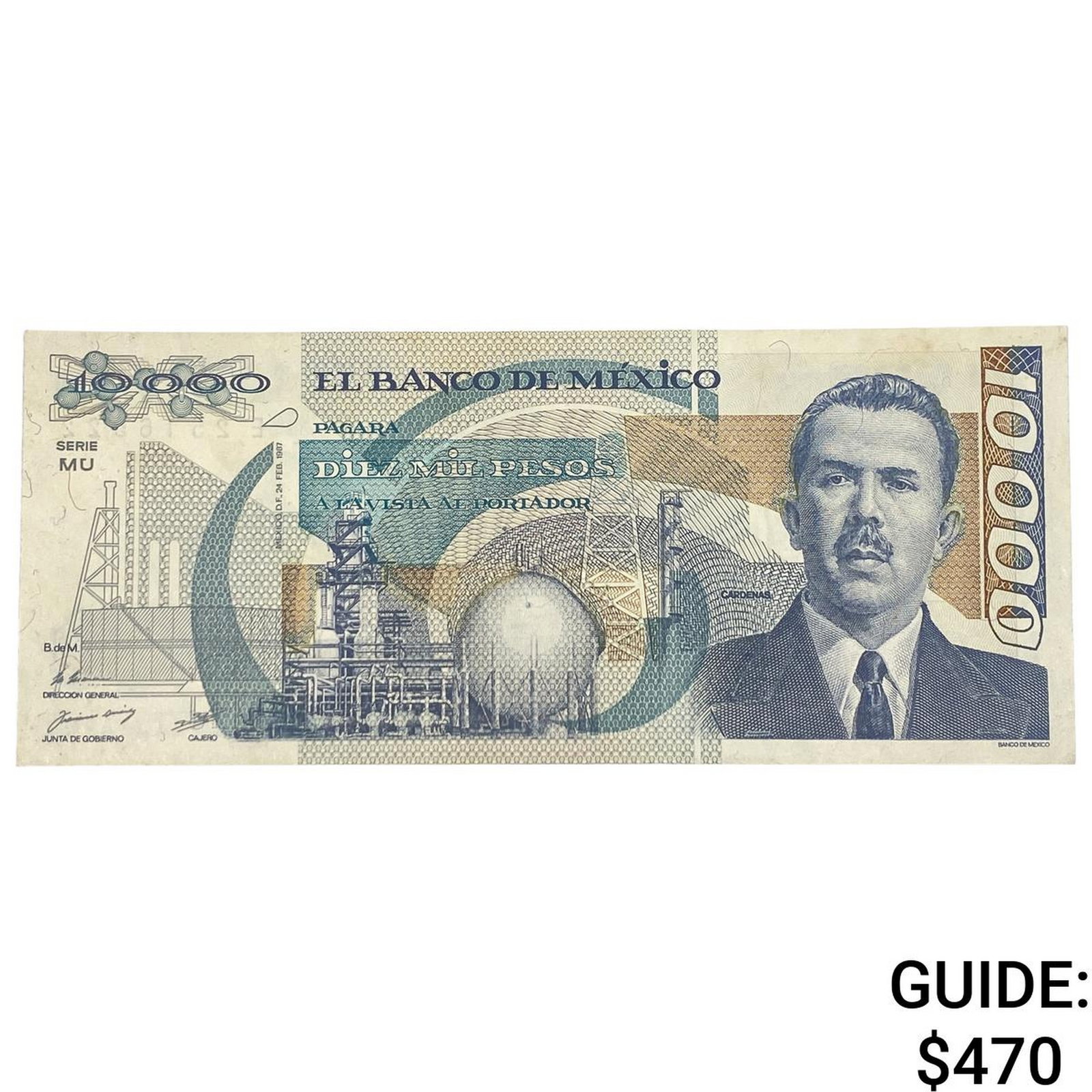 1987 Bank of Mexico 10,000 Pesos: 1987 Bank of Mexico 10,000 Pesos