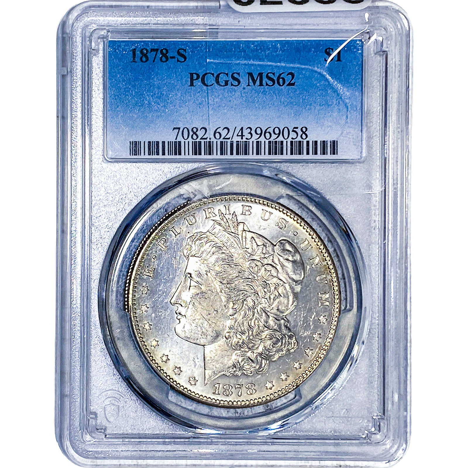 1878-S Morgan Silver Dollar PCGS MS62: 1878-S Morgan Silver Dollar PCGS MS62