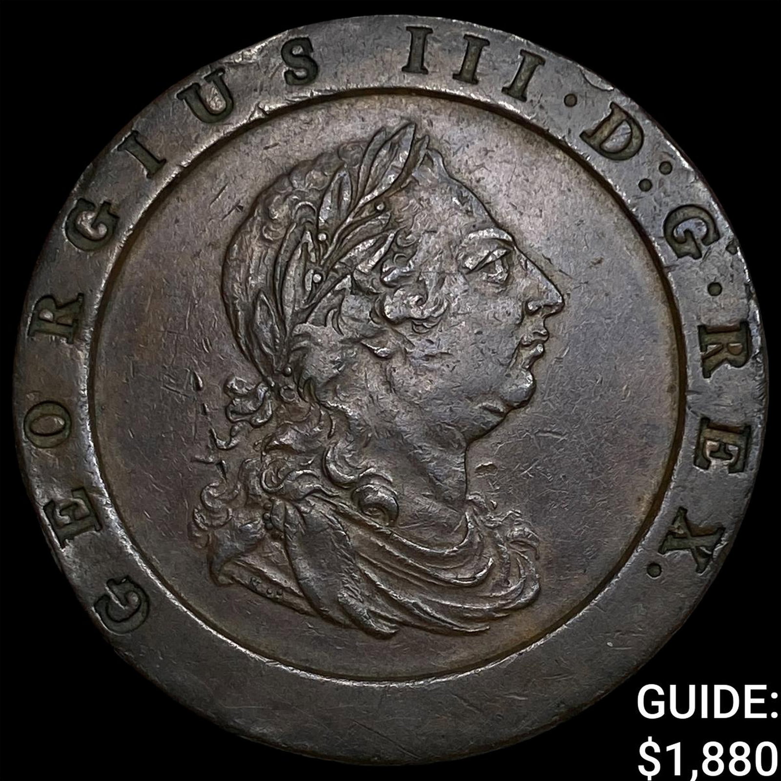 1797 Great Britain Copper "Cartwheel" 2 Pence: 1797 Great Britain Copper "Cartwheel" 2 Pence