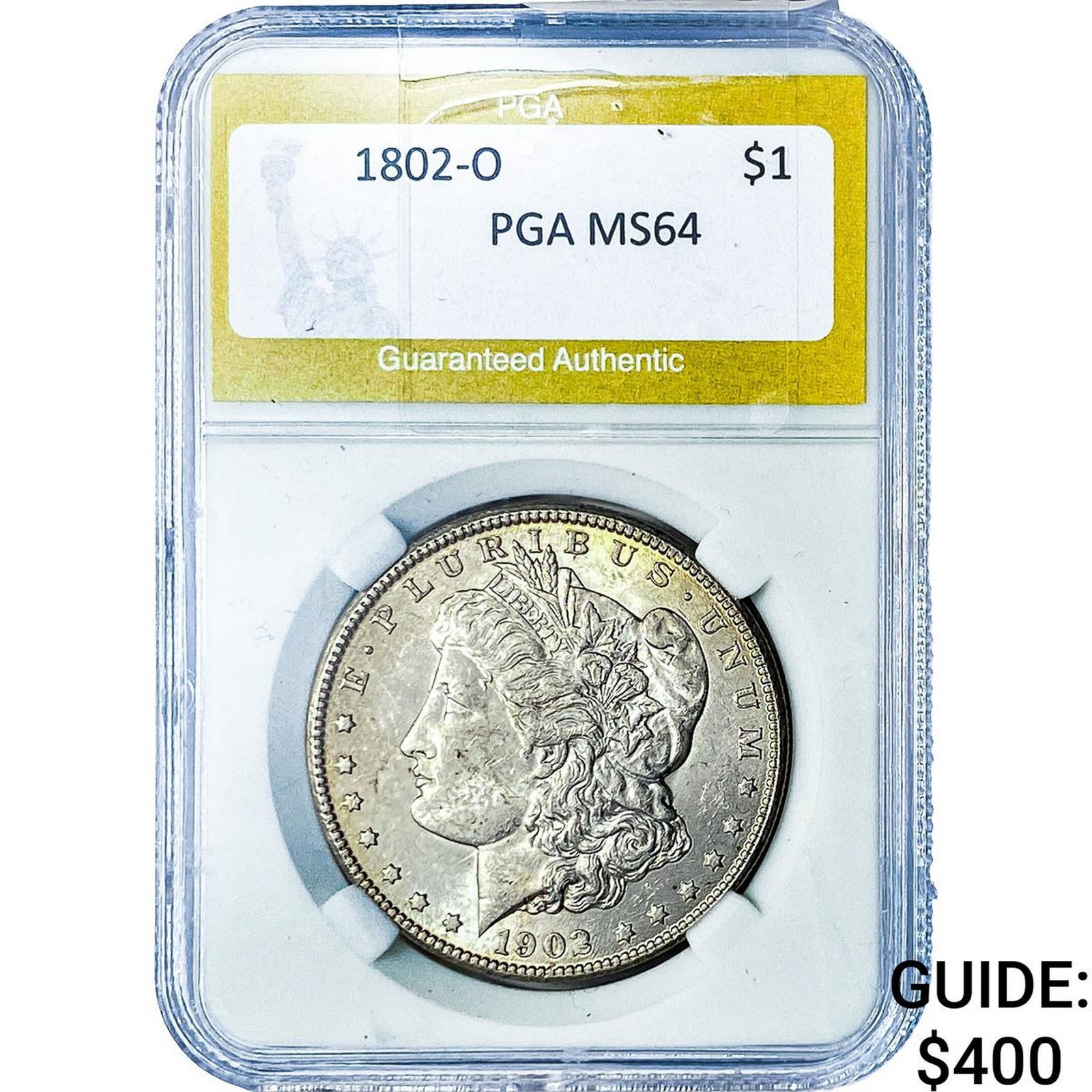 1802-O Morgan Silver Dollar PGA MS64: 1802-O Morgan Silver Dollar PGA MS64