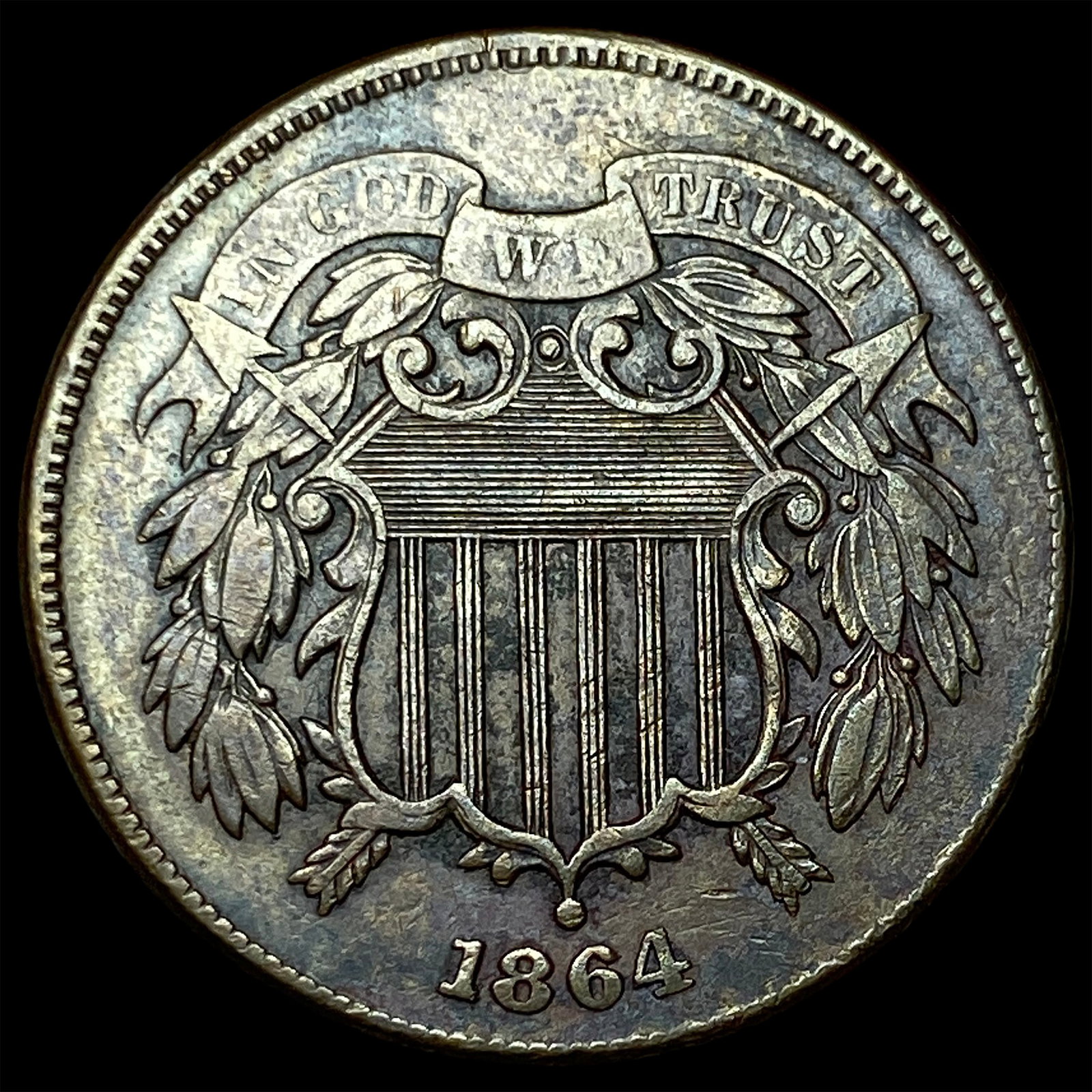 1864 Copper Two-Cent Piece NEARLY UNCIRCULATED (1 of 2)
