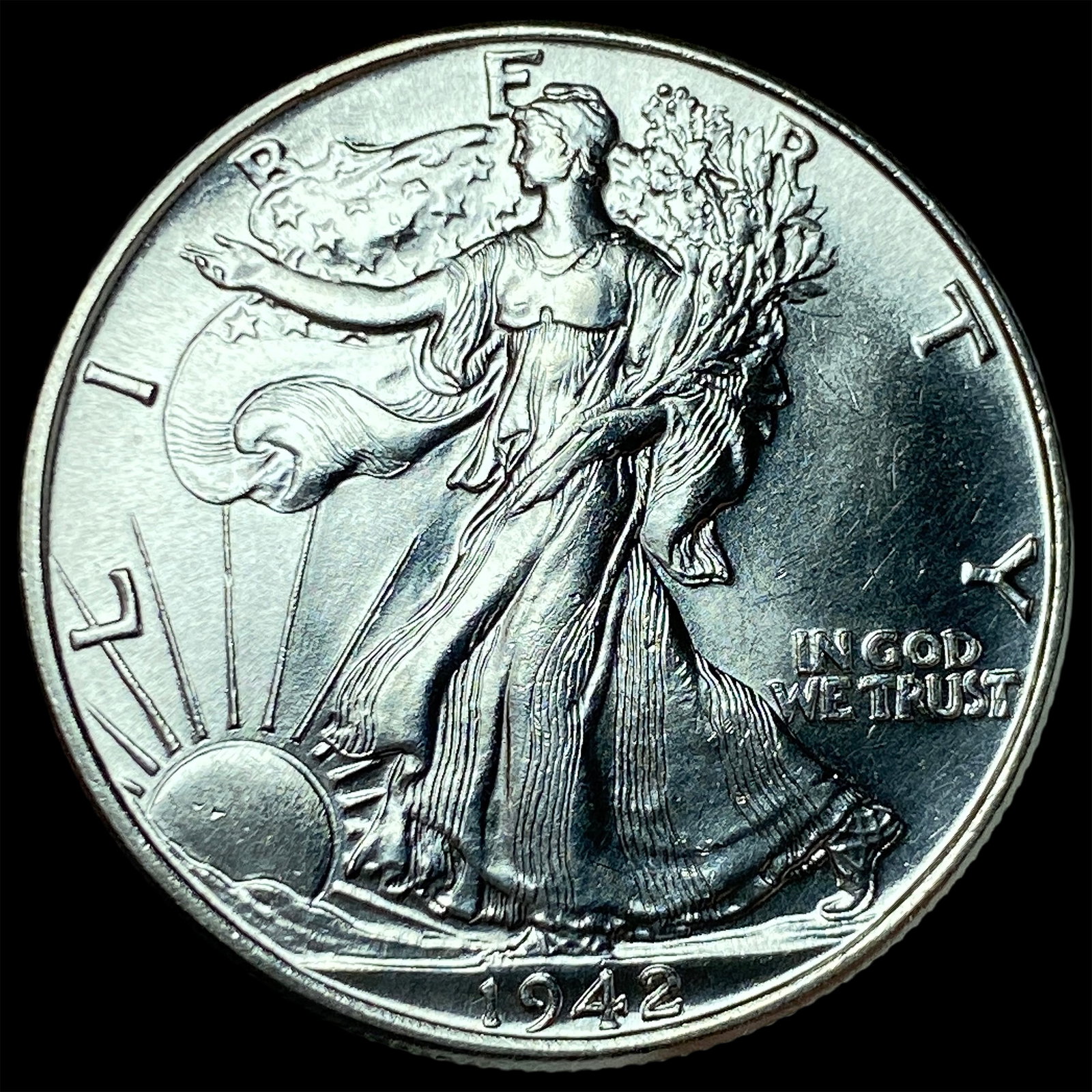 1942 Silver Half Dollar (Walking Liberty) UNCIRCULATED: 1942 Silver Half Dollar (Walking Liberty) UNCIRCULATED