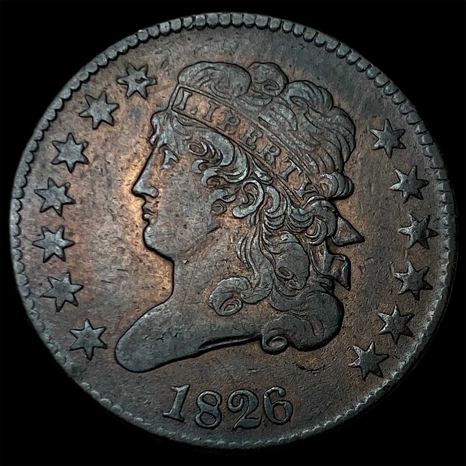 1826 Classic Head Half Cent NEARLY UNCIRCULATED: 1826 Classic Head Half Cent NEARLY UNCIRCULATED